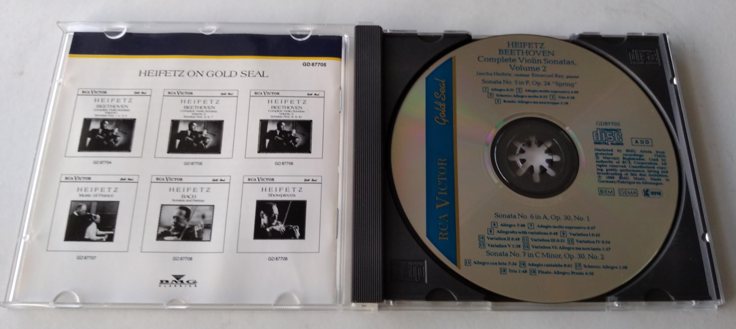 Heifetz, Beethoven - Complete Violin Sonatas No. 5, 6, 7 Volume 2 (1988) CD album