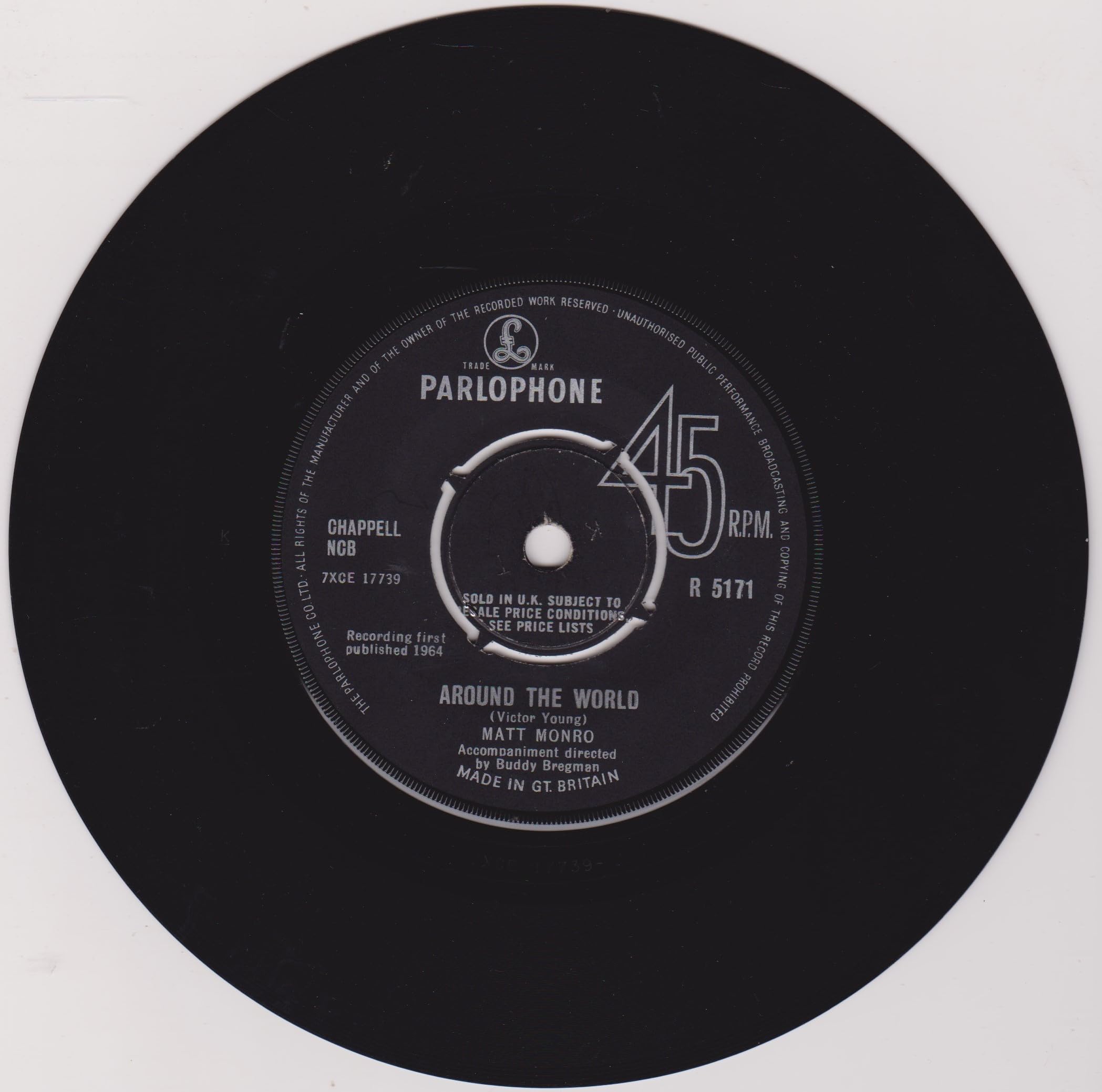 Matt Monro - Walk Away (Parlophone 1964) 7" vinyl single VG/-