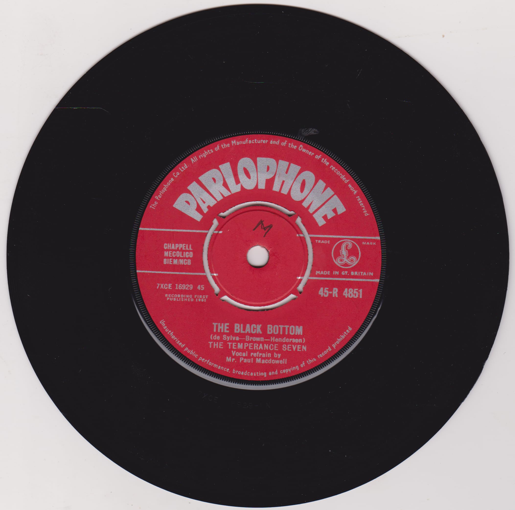The Temperance Seven – The Charleston (Parlophone 1961) 7" vinyl single VG/-