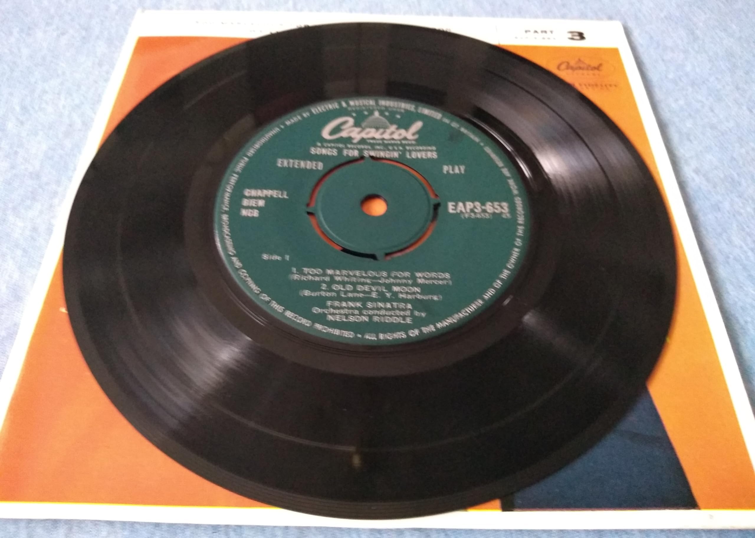 Frank Sinatra - Songs for Swingin' Lovers! (Part 3) (Capitol 1956) 7" vinyl EP VG/VG