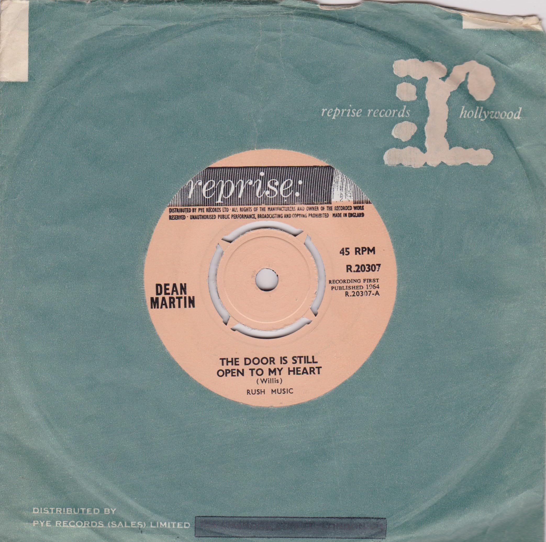 Dean Martin – Every Minute Every Hour (Reprise 1964) 7" vinyl single VG/VG