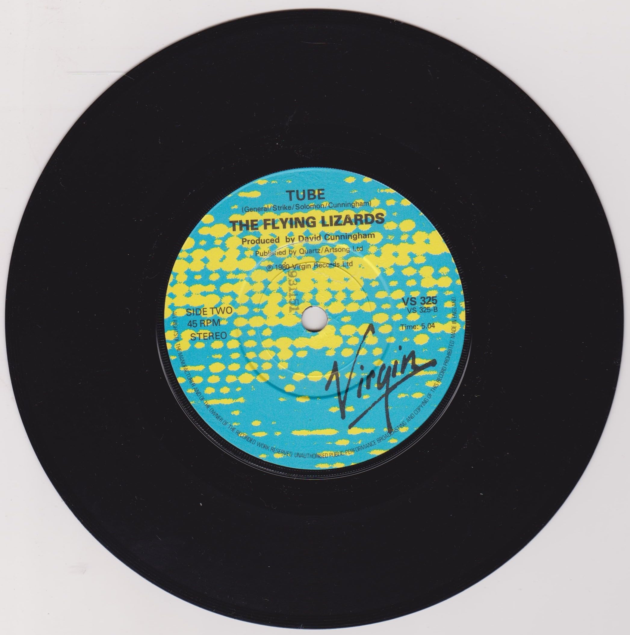 The Flying Lizards - TV (Virgin 1980) 7" vinyl P/S single VG/VG