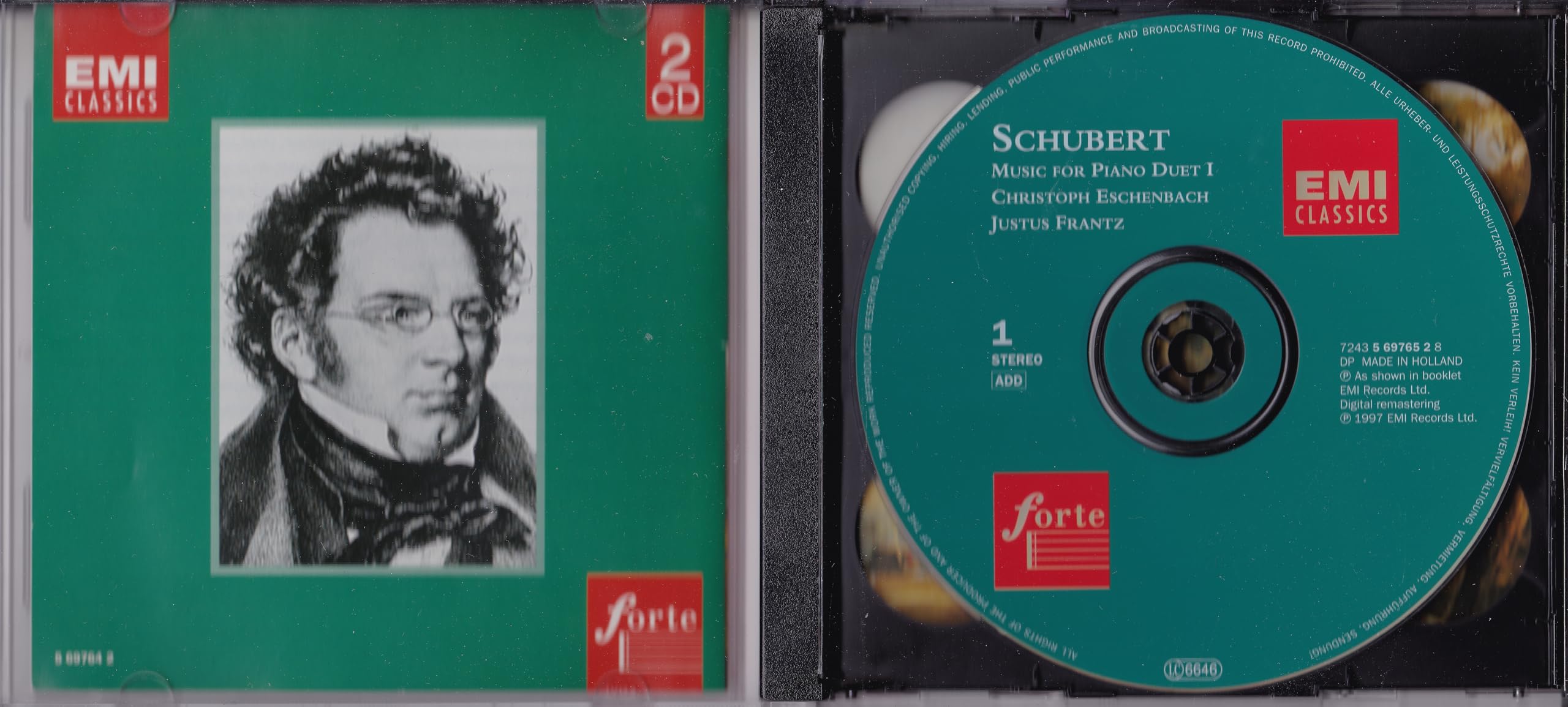 Schubert, Christoph Eschenbach, Justus Frantz ‎– Music For Piano Duet, Vol. 1(1997) 2xCD album
