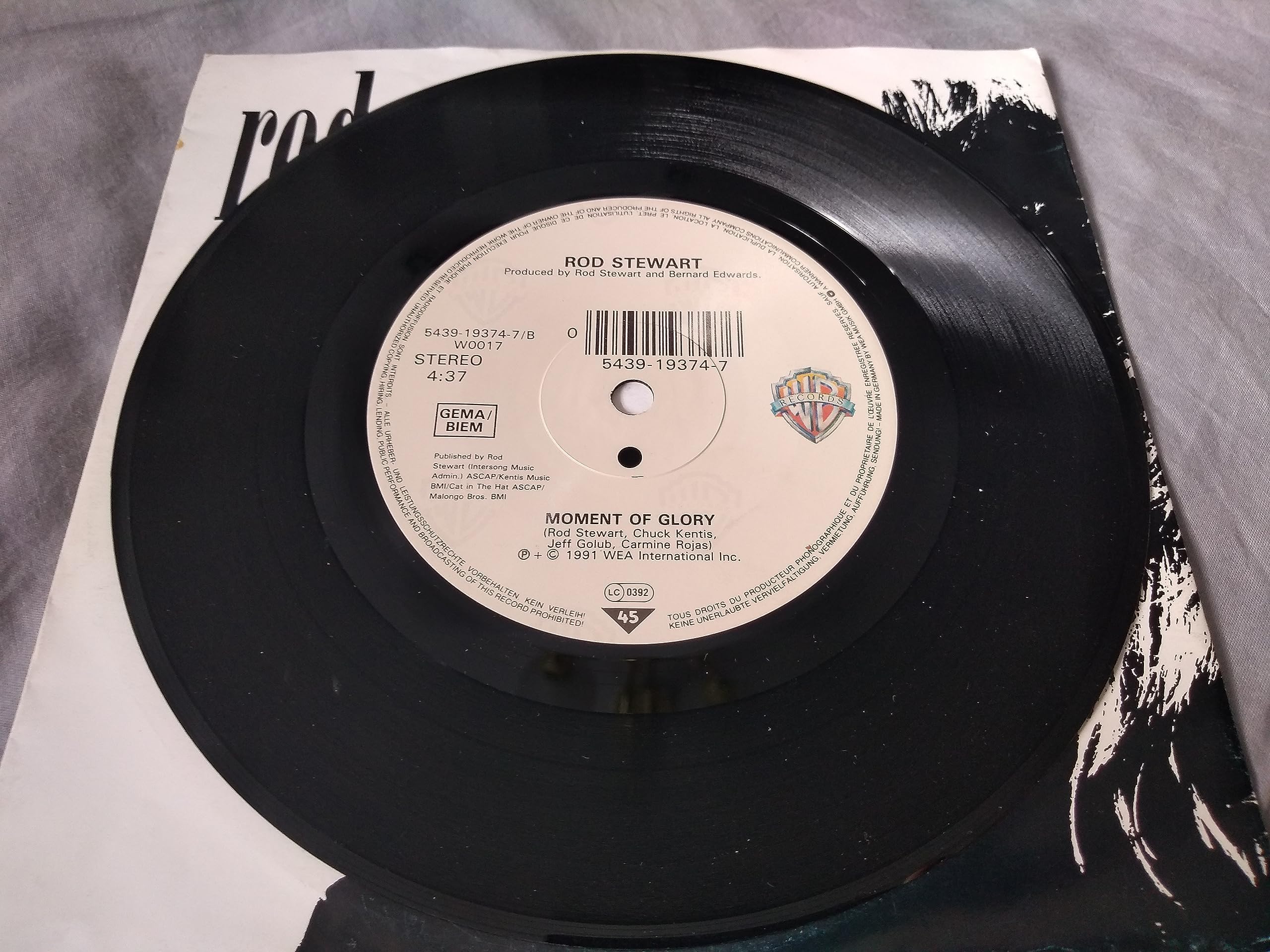 Rod Stewart - Rhythm of My Heart (WB 1991) 7" vinyl single VG/VG