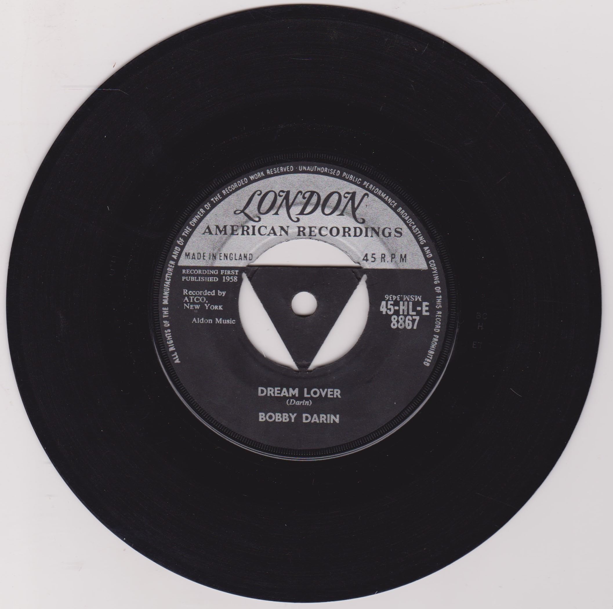 Bobby Darin – Dream Lover (London 1959) 7" vinyl single VG/-