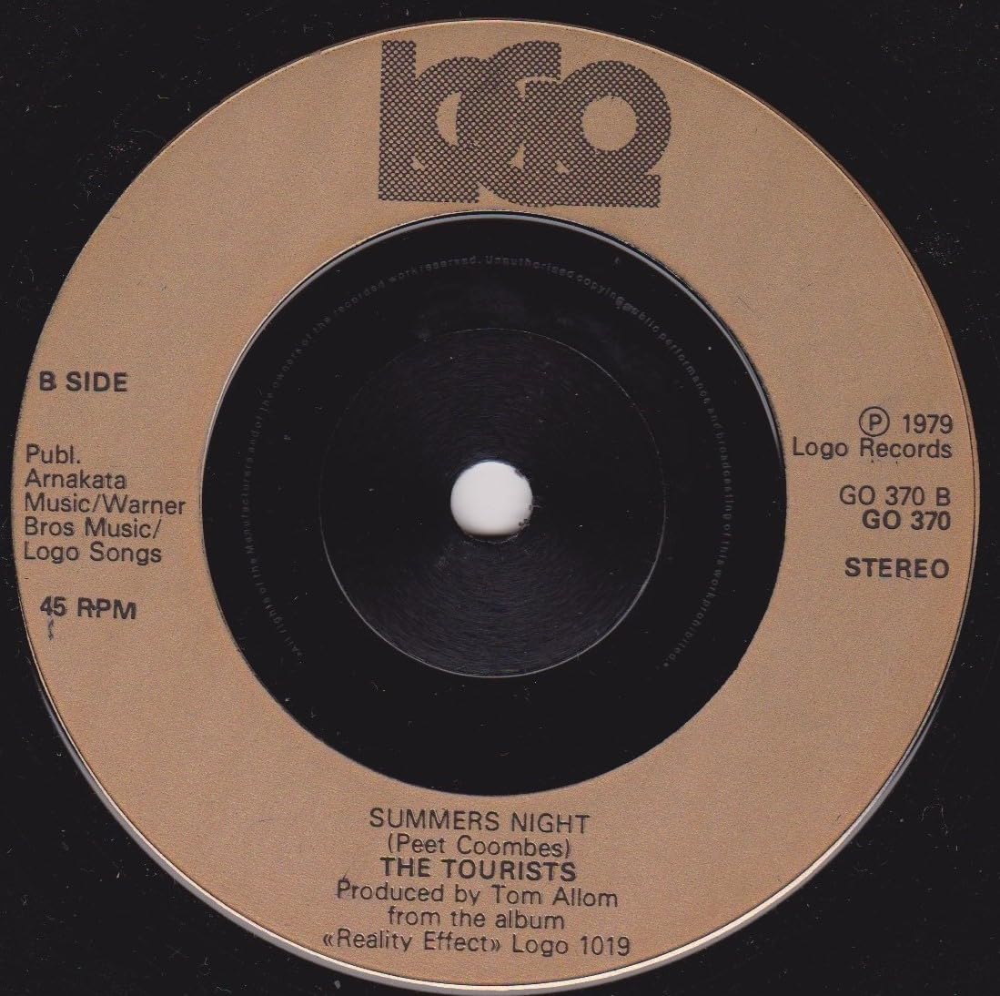 The Tourists – I Only Want To Be With You (Logo 1979) 7" vinyl single VG/-