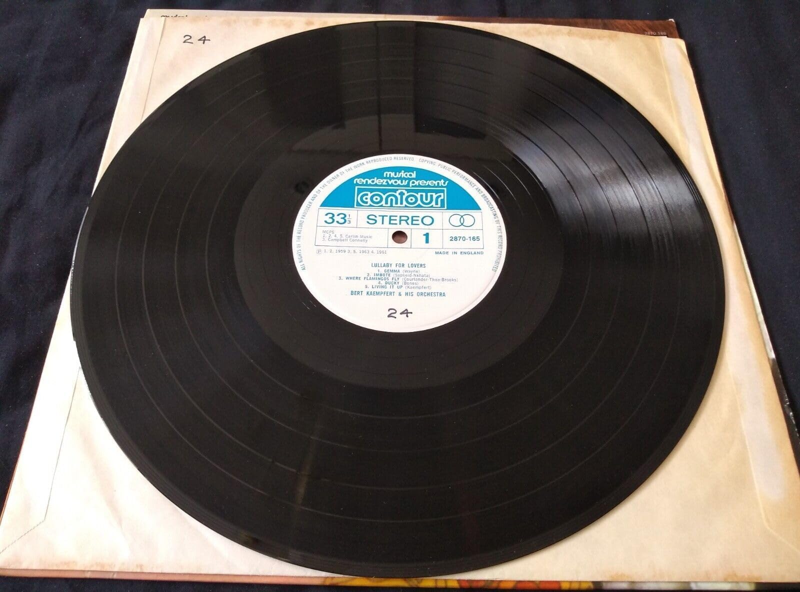 Bert Kaempfert & His Orchestra – Lullaby for Lovers (Contour) 12" vinyl LP VG/VG