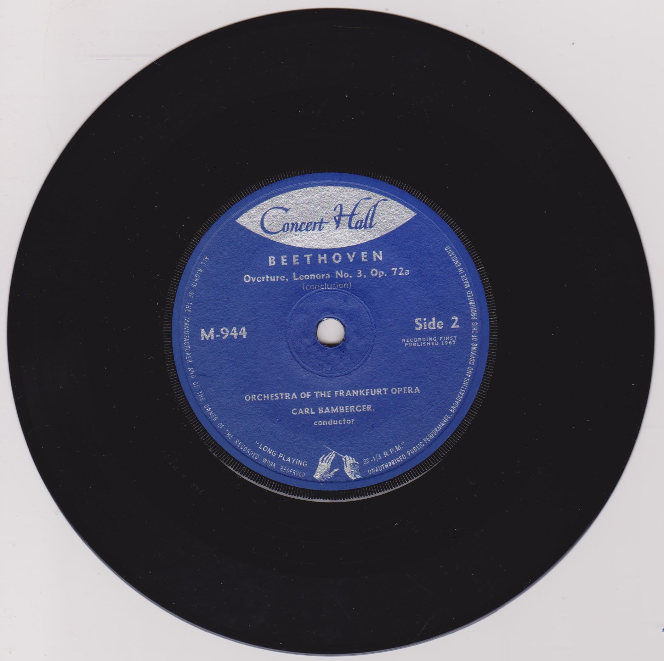 Beethoven – Leonora Overture No. 3 (Concert Hall 1963) 7" vinyl EP VG/VG
