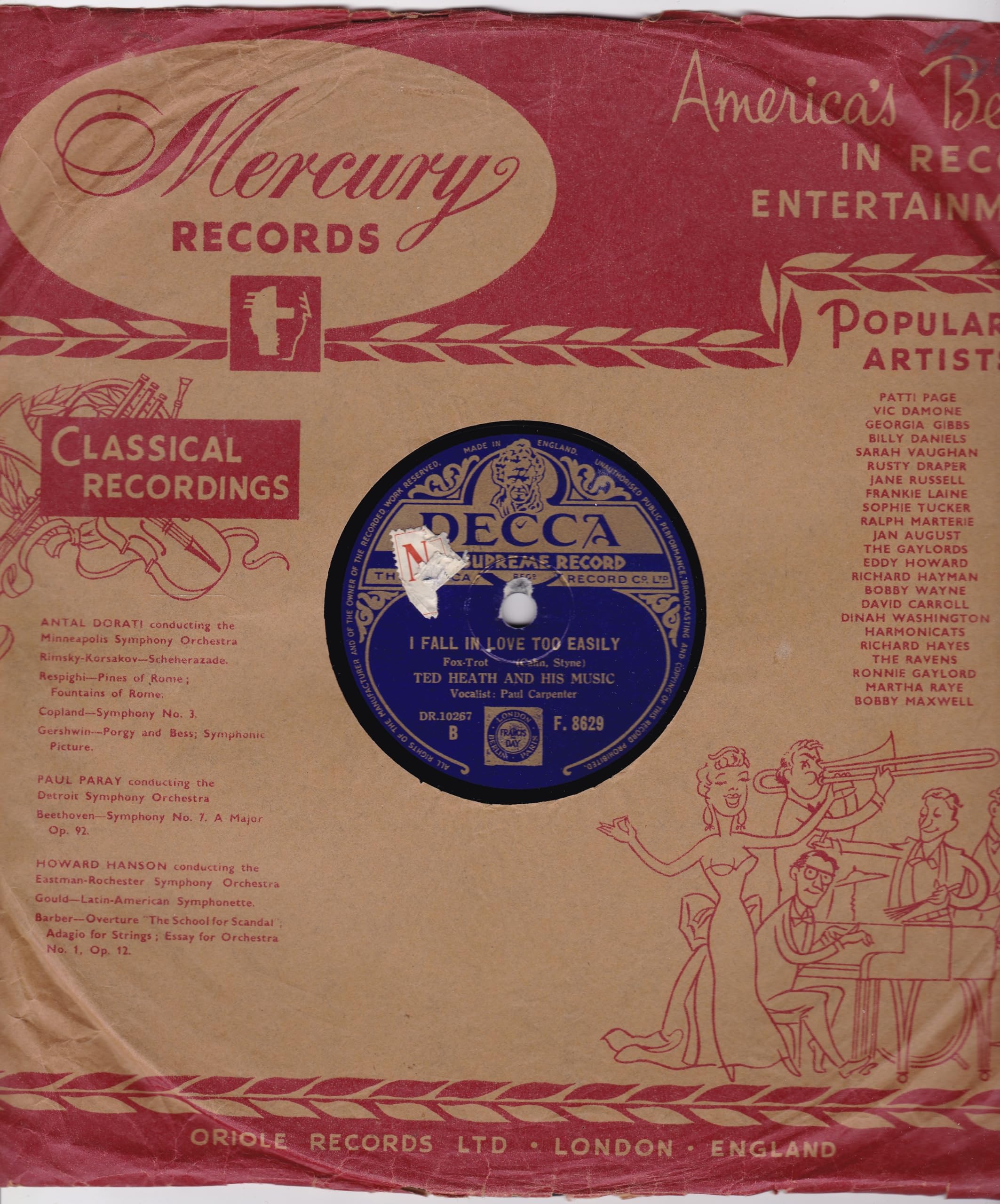 Ted Heath And His Music ‎– Bakerloo Non-Stop (Decca 1945) 10" 78RPM shellac single VG/-