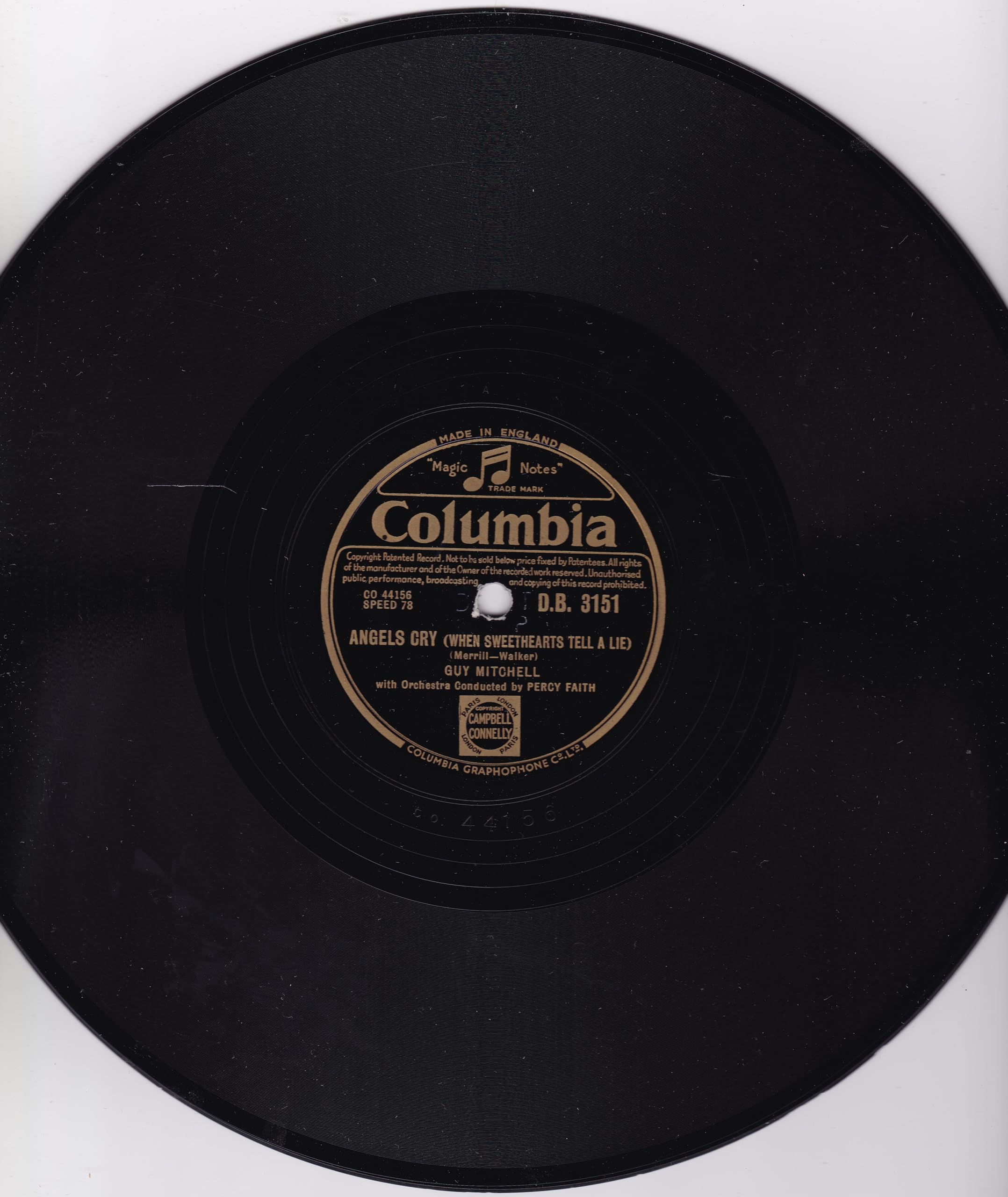 Guy Mitchell – Feet Up (Columbia 1952) 10" 78 RPM shellac single VG/-