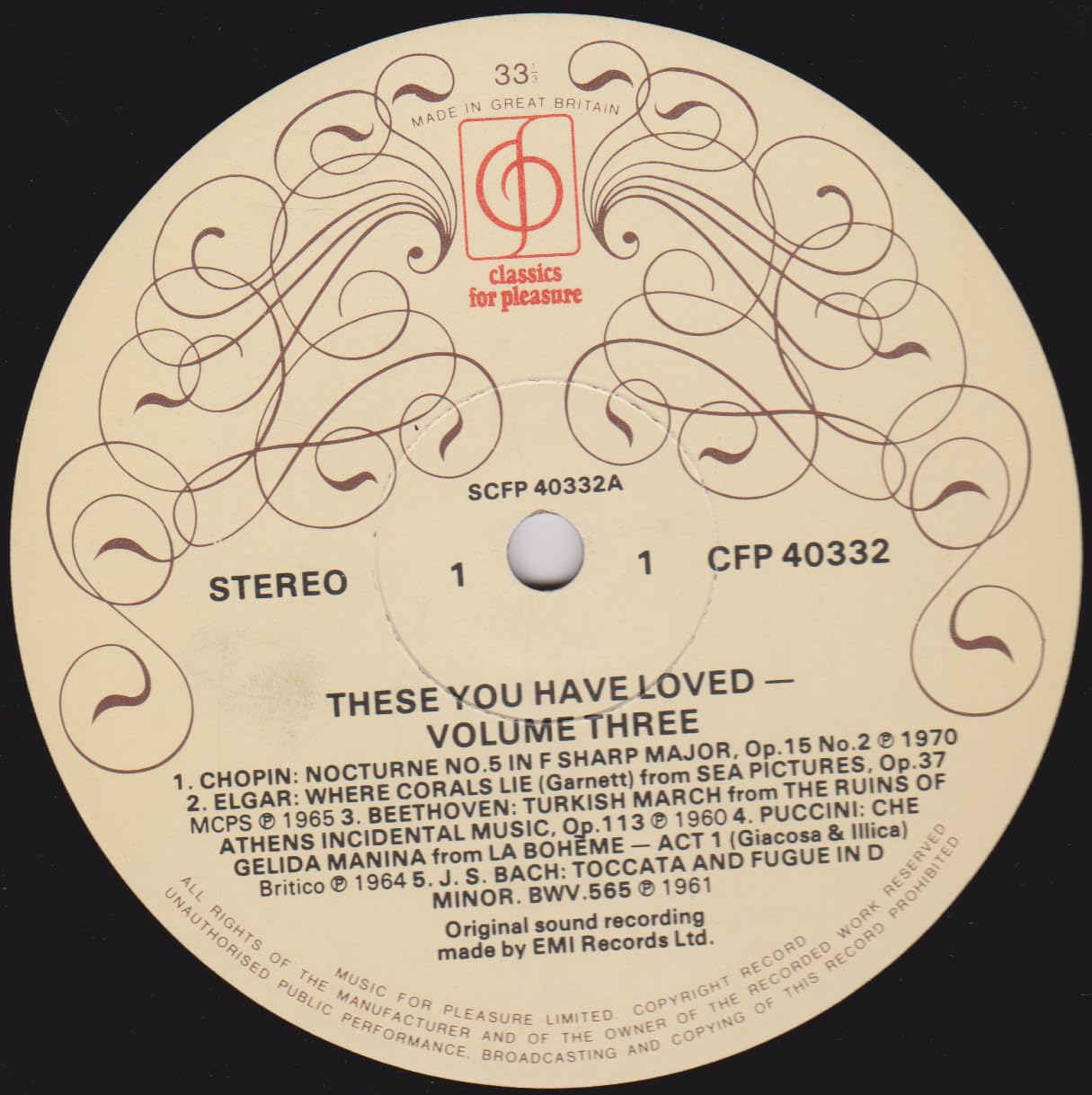 Various - These You Have Loved - Volume Three (EMI) 12" vinyl LP VG/VG