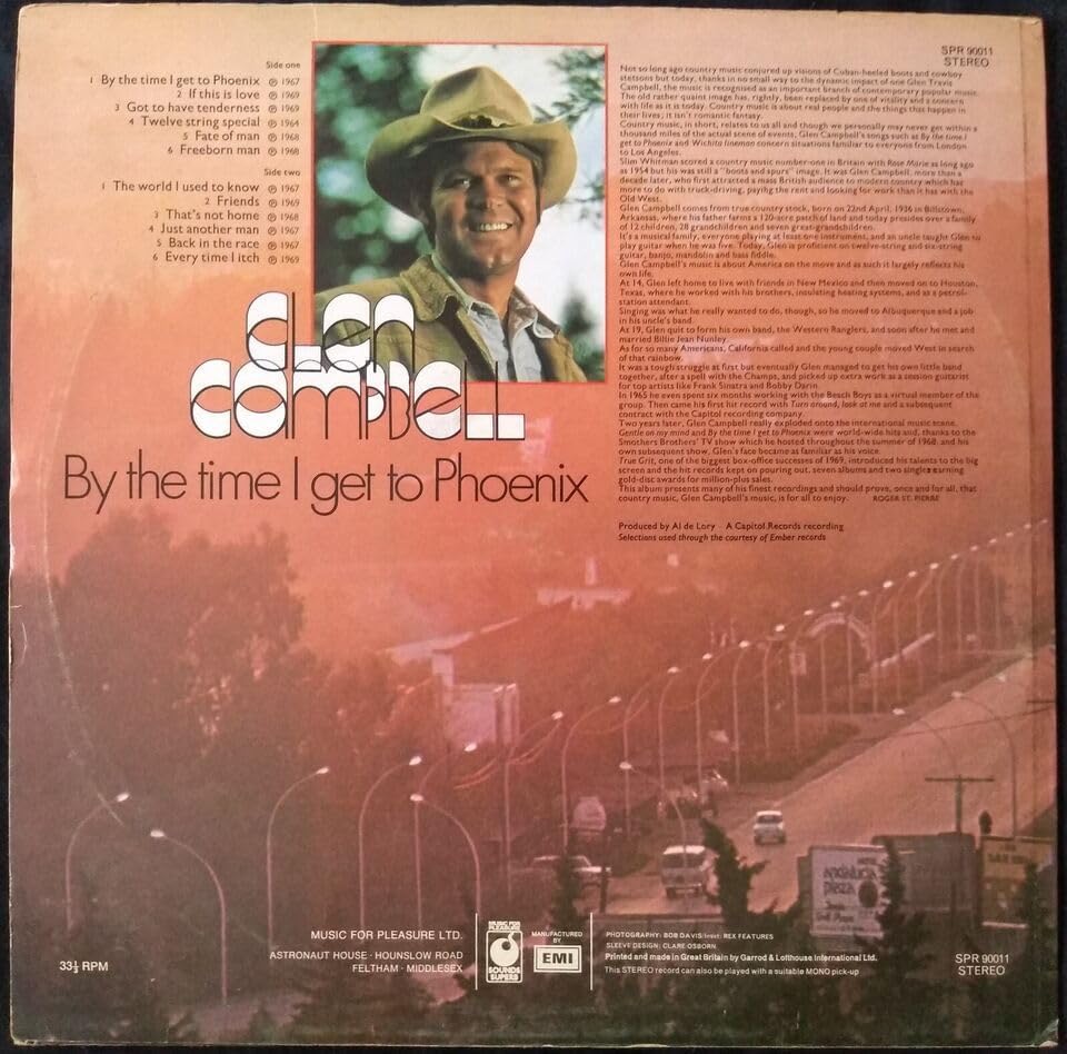 Glen Campbell - By the Time I Get to Phoenix (Sounds Superb) 12" Vinyl LP VG/G +