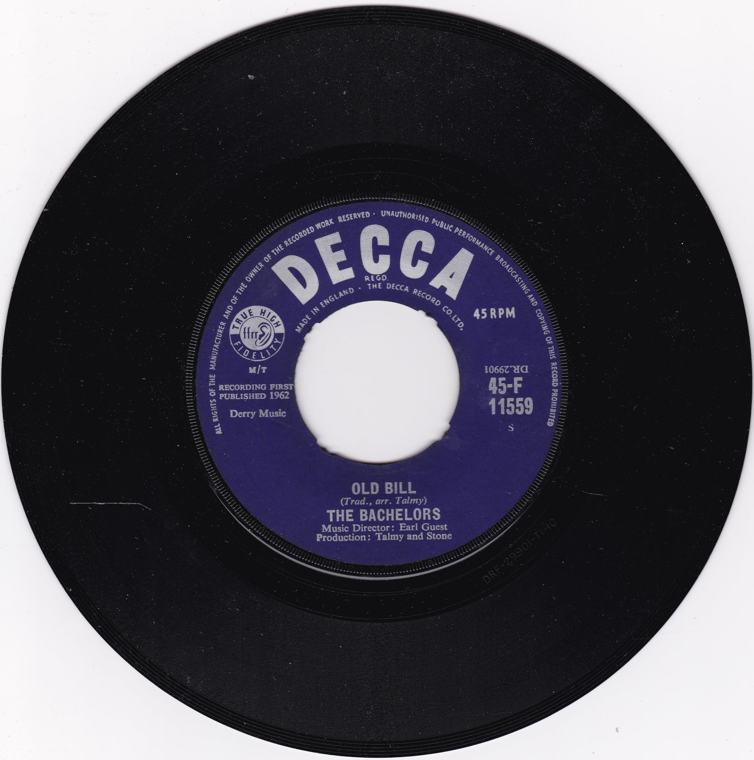 The Bachelors ‎– Charmaine (Decca 1963) 7" vinyl single VG/- jukebox centre