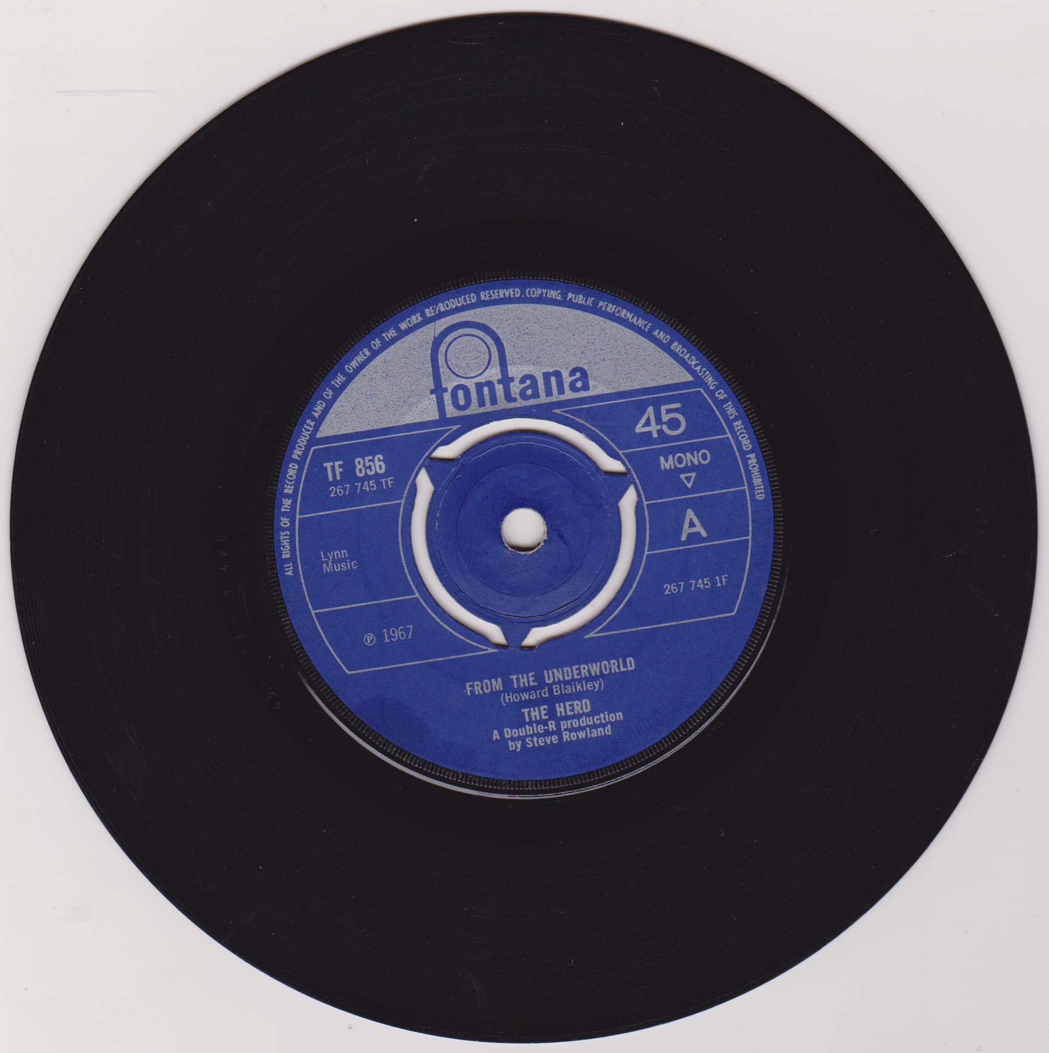 The Herd ‎– From The Underworld (Fontana 1967) 7" vinyl single VG/-