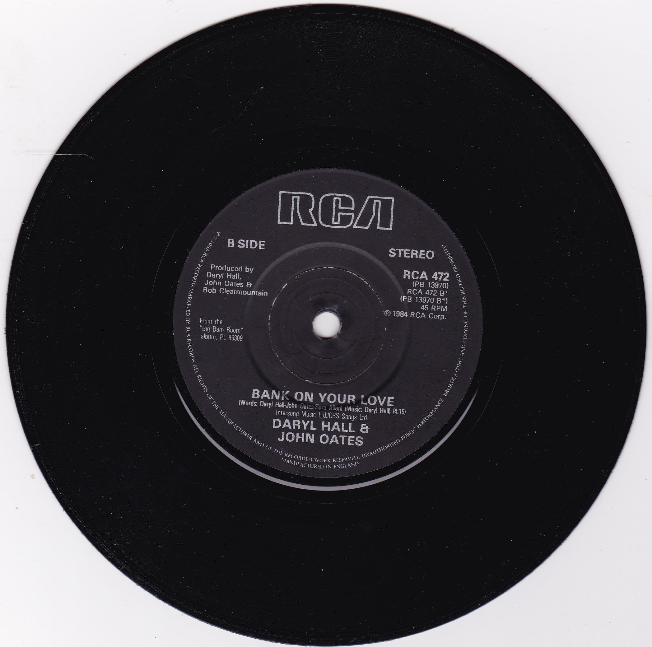 Daryl Hall & John Oates - Method of Modern Love (RCA 1984) 7" vinyl single VG/VG