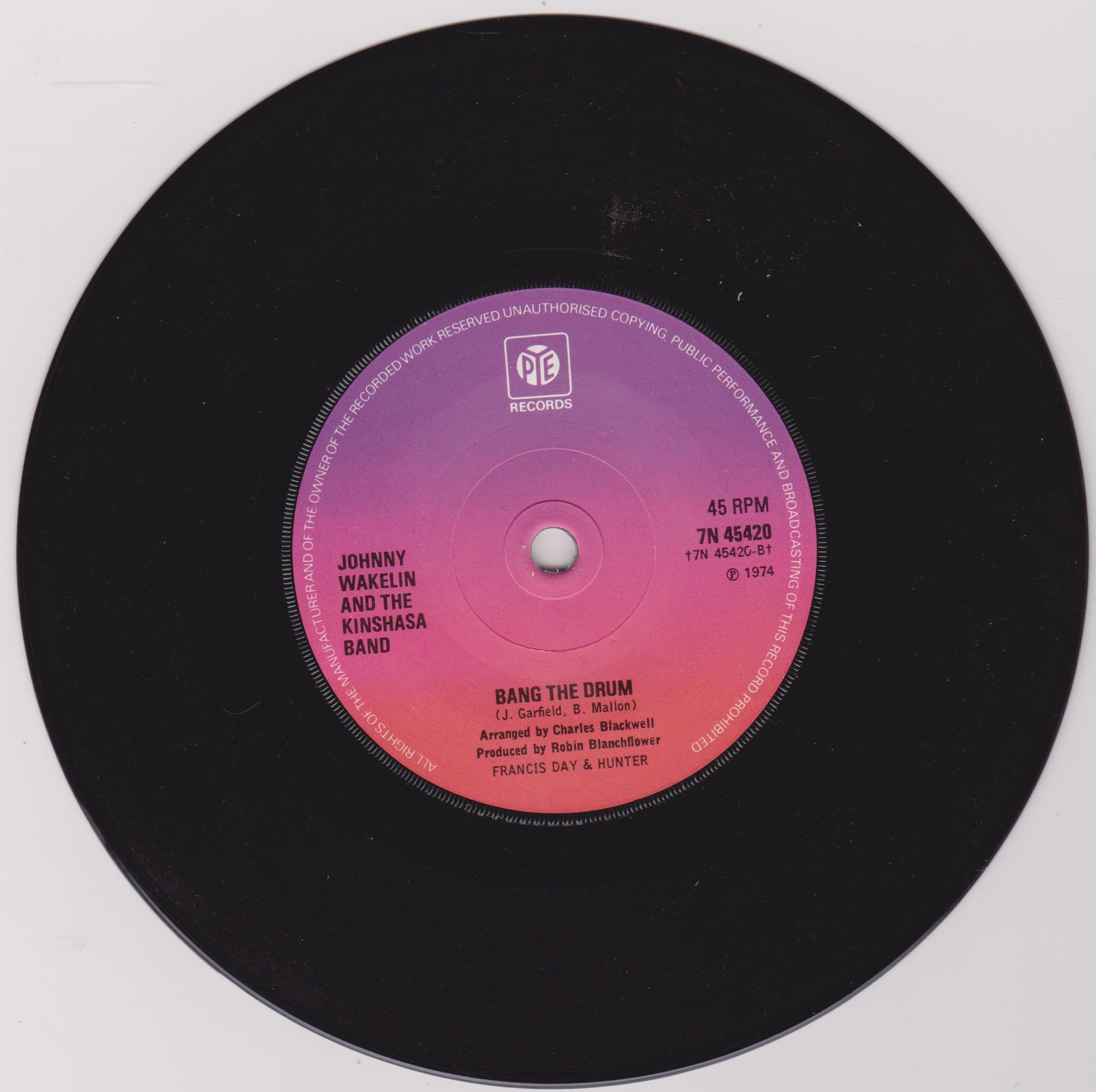 Johnny Wakelin and the Kinshasa Band –Black Superman (Muhammad Ali) (Pye 1974) 7" vinyl single VG/VG
