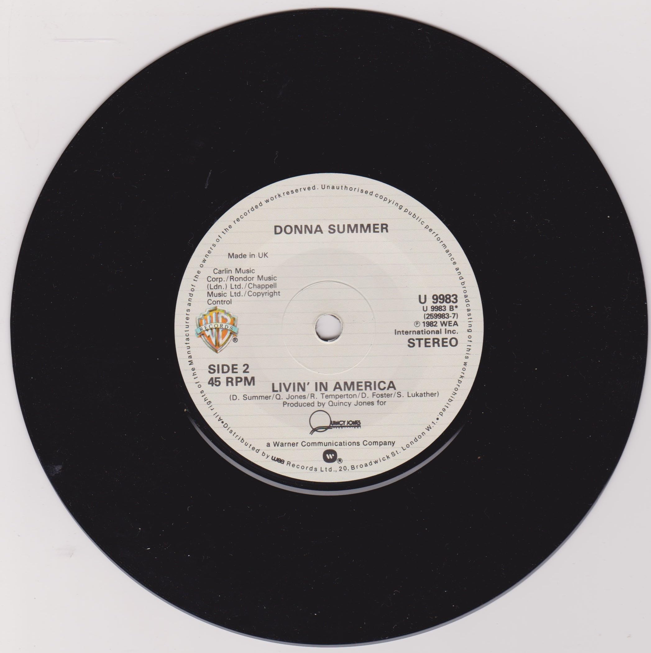 Donna Summer - The Woman In Me (Warner Bros 1983) 7" vinyl single VG/VG