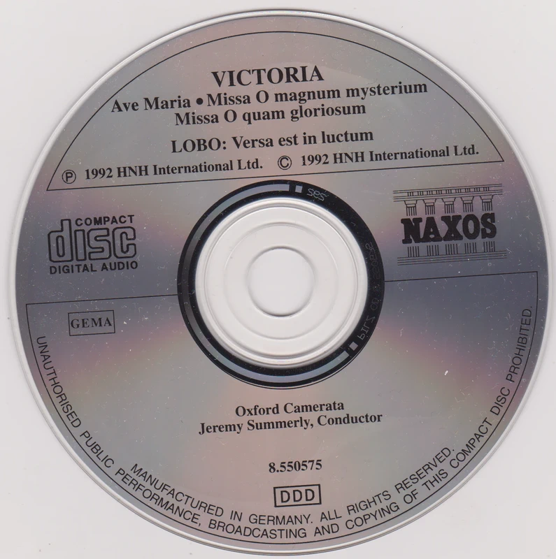 Victoria, Lobo, Oxford Camerata, Jeremy Summerly ‎– Masses (1992) CD album