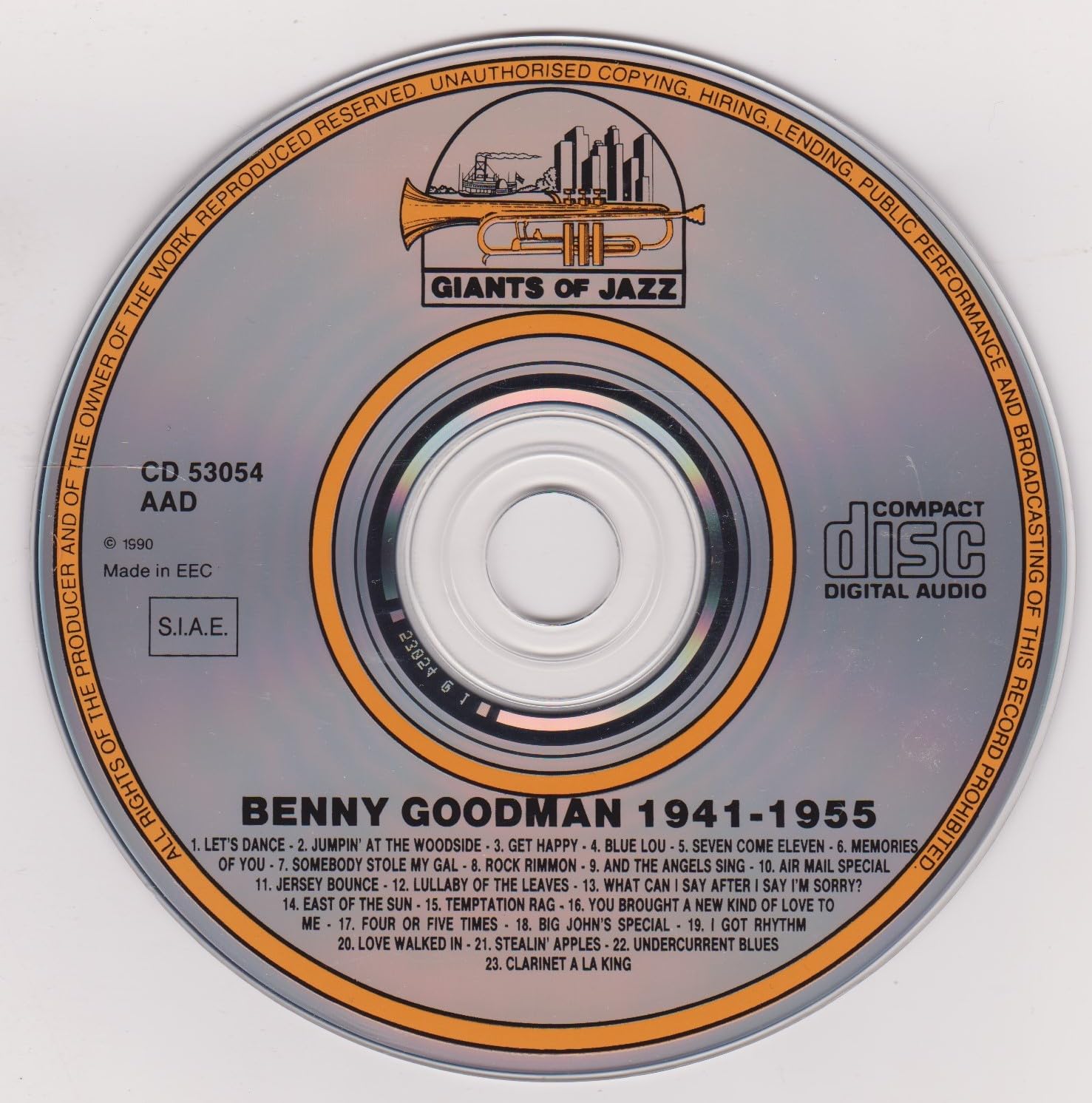 Benny Goodman ‎– Benny Goodman His Orchestra And His Combos 1941 - 1955 (1996) CD album
