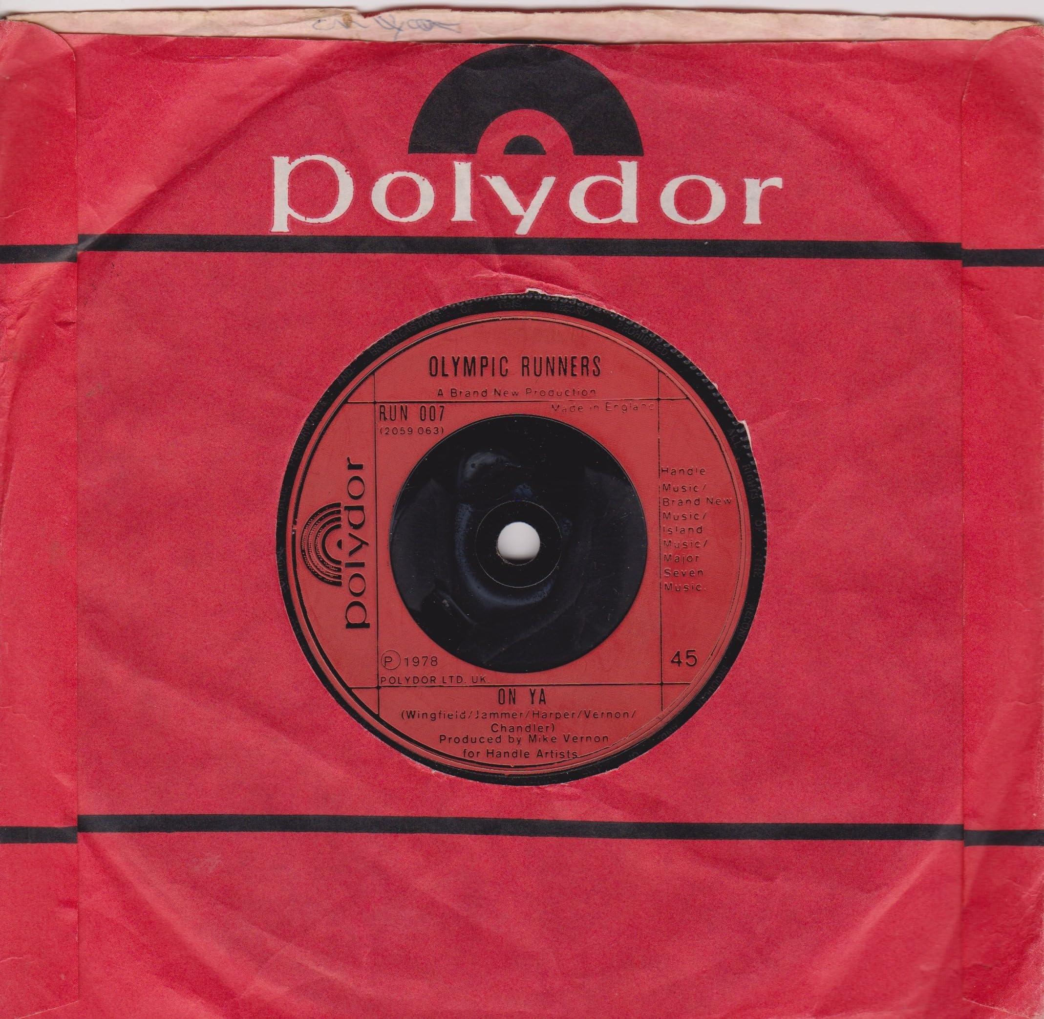 Olympic Runners ‎– Get It While You Can (Polydor 1978) 7" vinyl single VG/VG