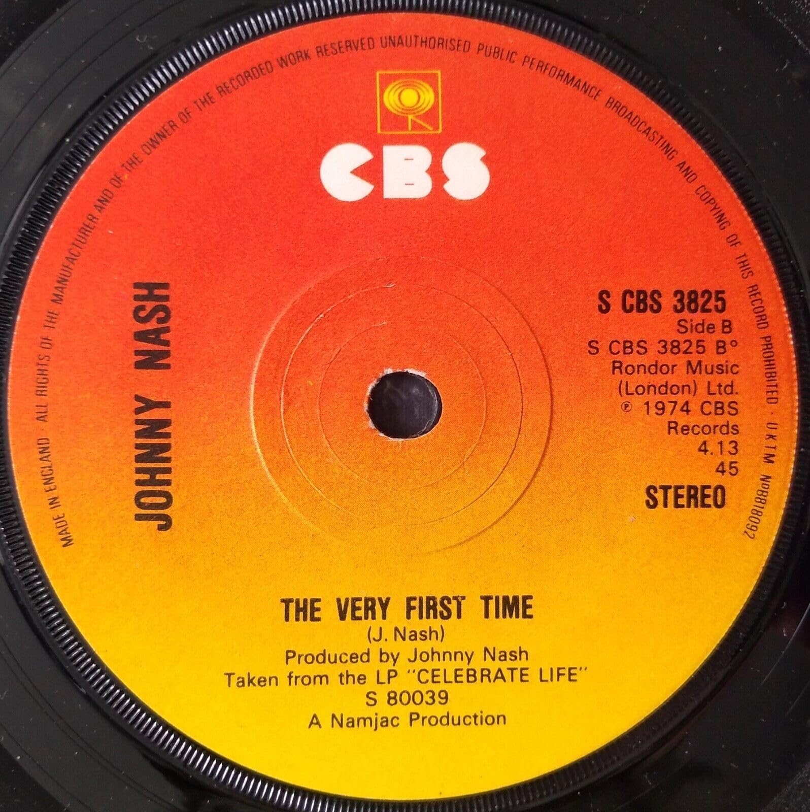 Johnny Nash - Rock It Baby (Baby We’ve Got a Date) (CBS 1975) 7" vinyl single VG/-