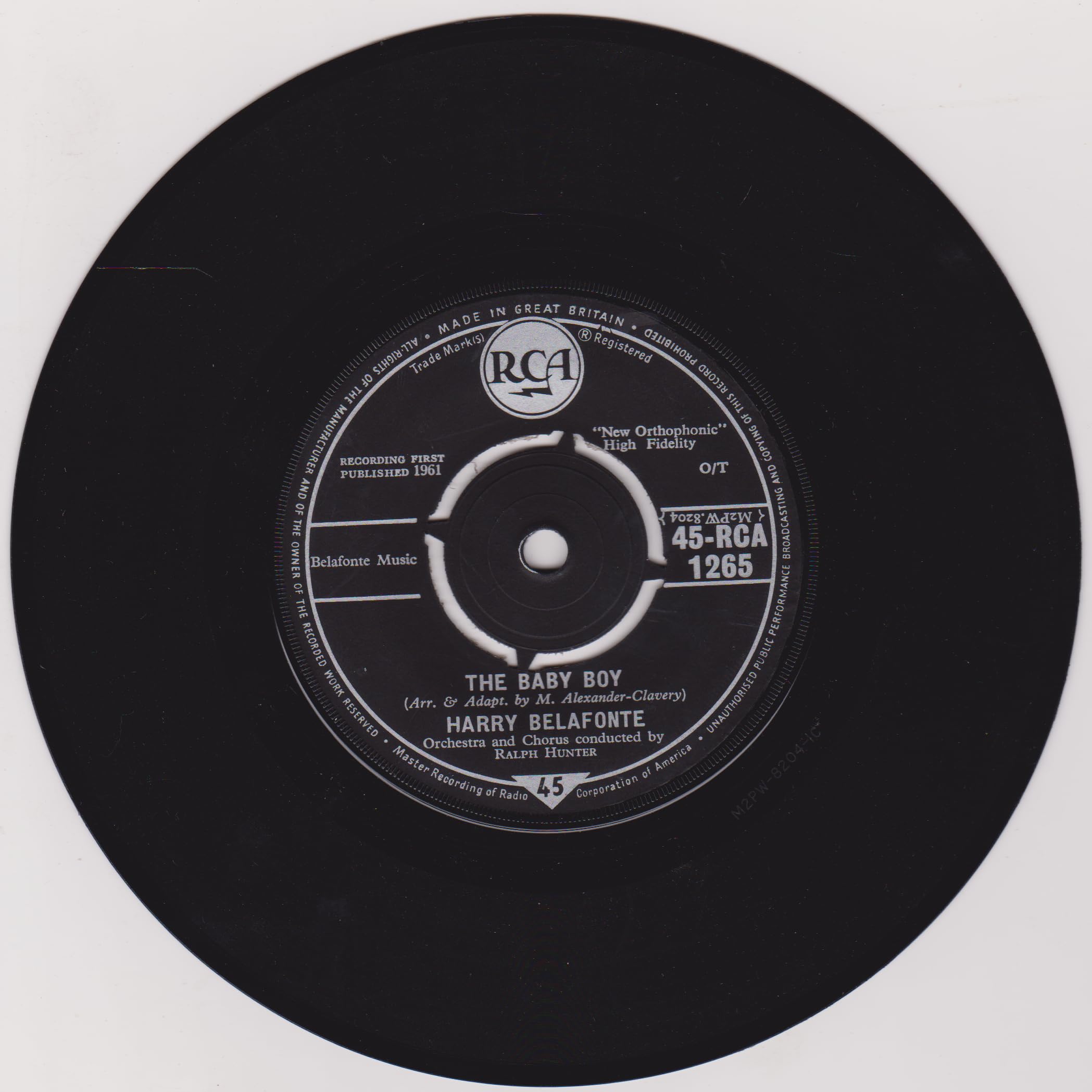Harry Belafonte – Kingston Market (RCA 1961) 7" vinyl single VG/VG