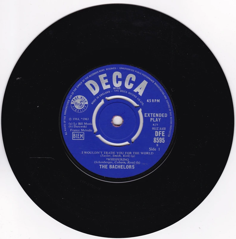 The Bachelors - The Bachelors' Hits (Decca 1964) 7" vinyl EP VG/VG