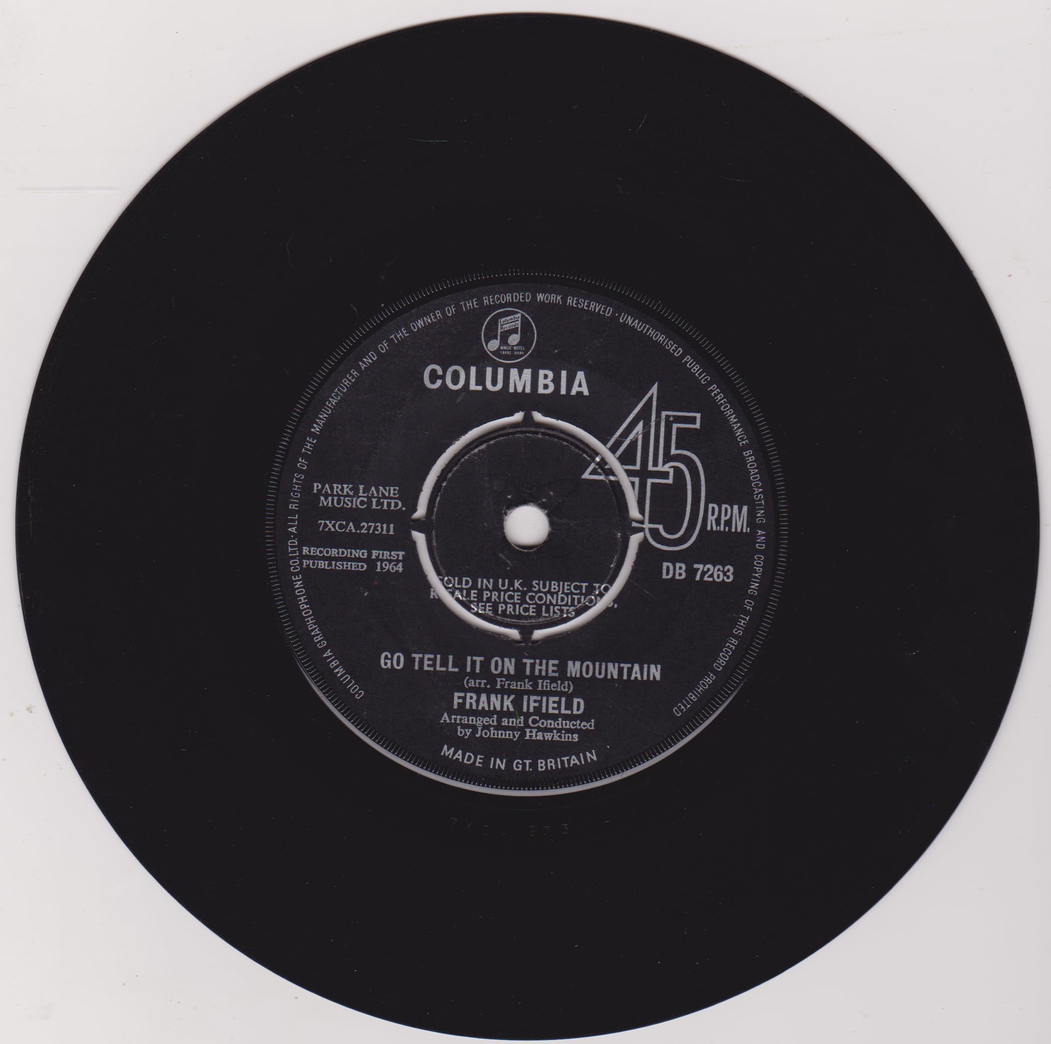 Frank Ifield – Angry at the Big Oak Tree (Columbia 1964) 7"  vinyl single VG/-