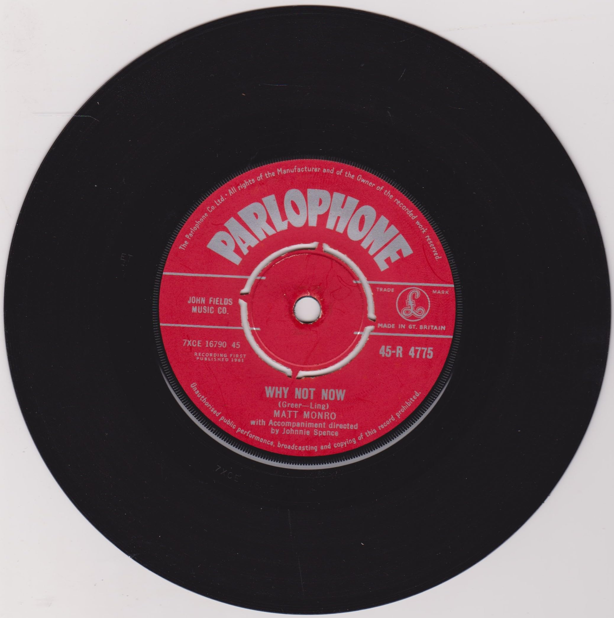 Matt Monro ‎– Can This Be Love (Parlophone 1961) 7" vinyl single VG/-
