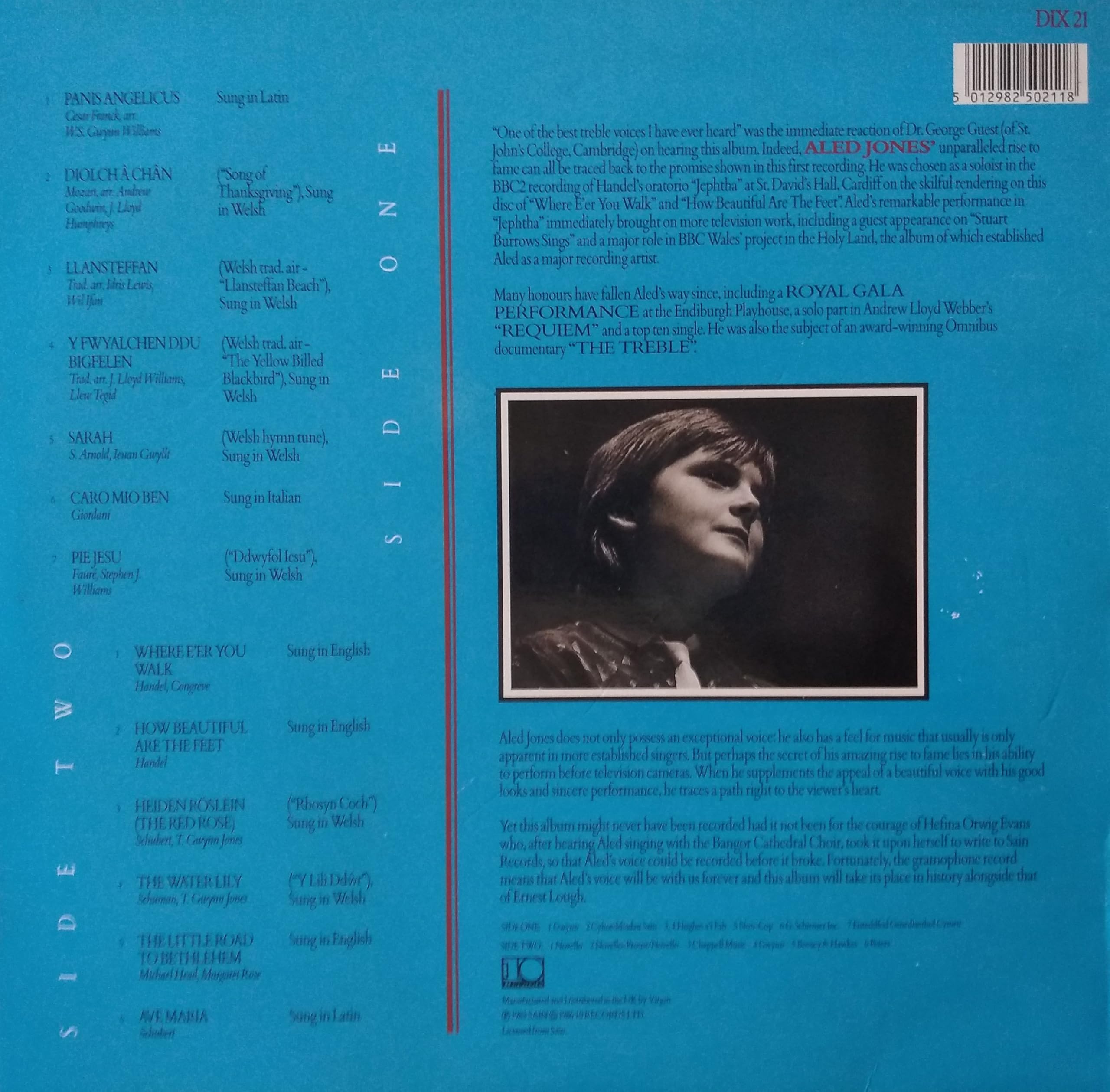Aled Jones – Where E'er You Walk (10 1986) 12" vinyl LP VG/VG