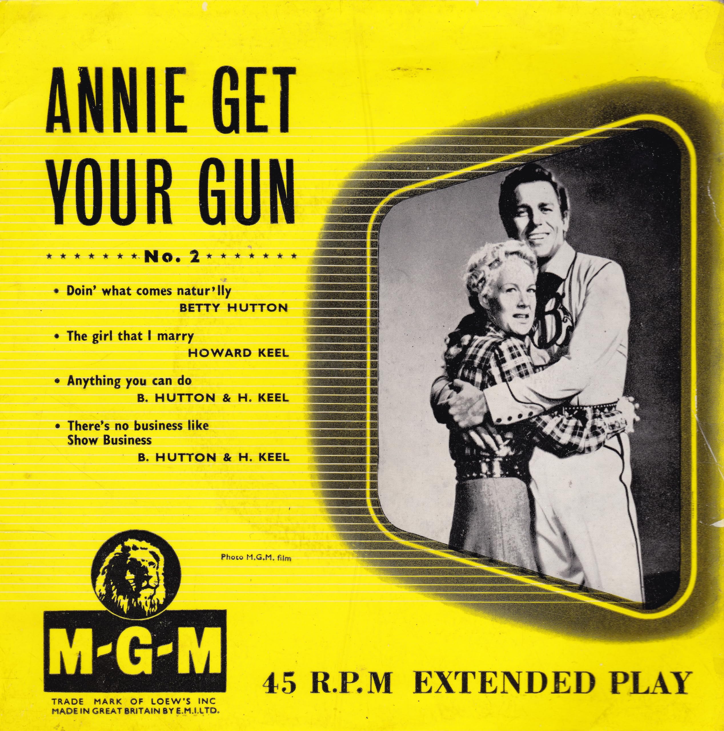 Various – Annie Get Your Gun No. 2 (MGM 1952) 7" vinyl EP VG/G+