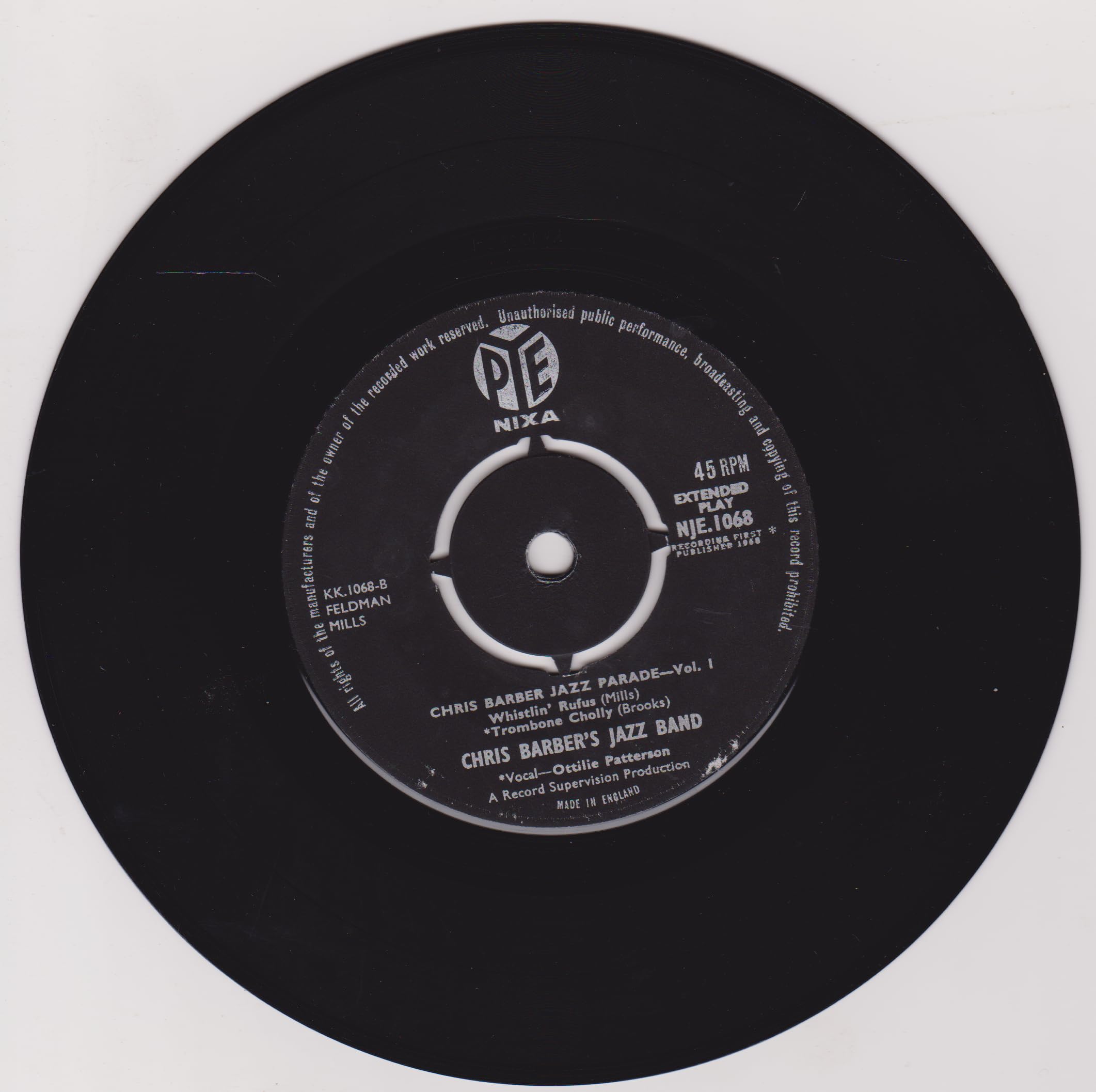 Chris Barber's Jazz Band – Chris Barber Jazz Parade Volume One (Pye) 7" vinyl EP VG/VG
