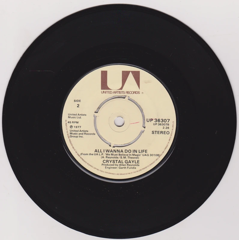 Crystal Gayle - Don't It Make My Brown Eyes Blue (UA 1977) 7" vinyl single VG/-