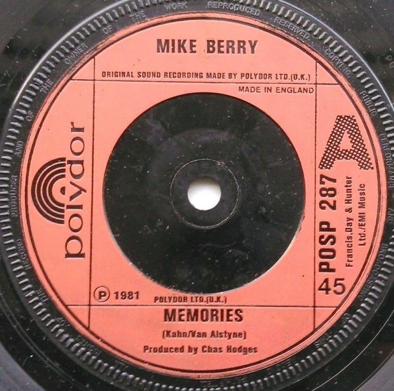 Mike Berry - Memories (Polydor 1981) 7" vinyl single VG/-