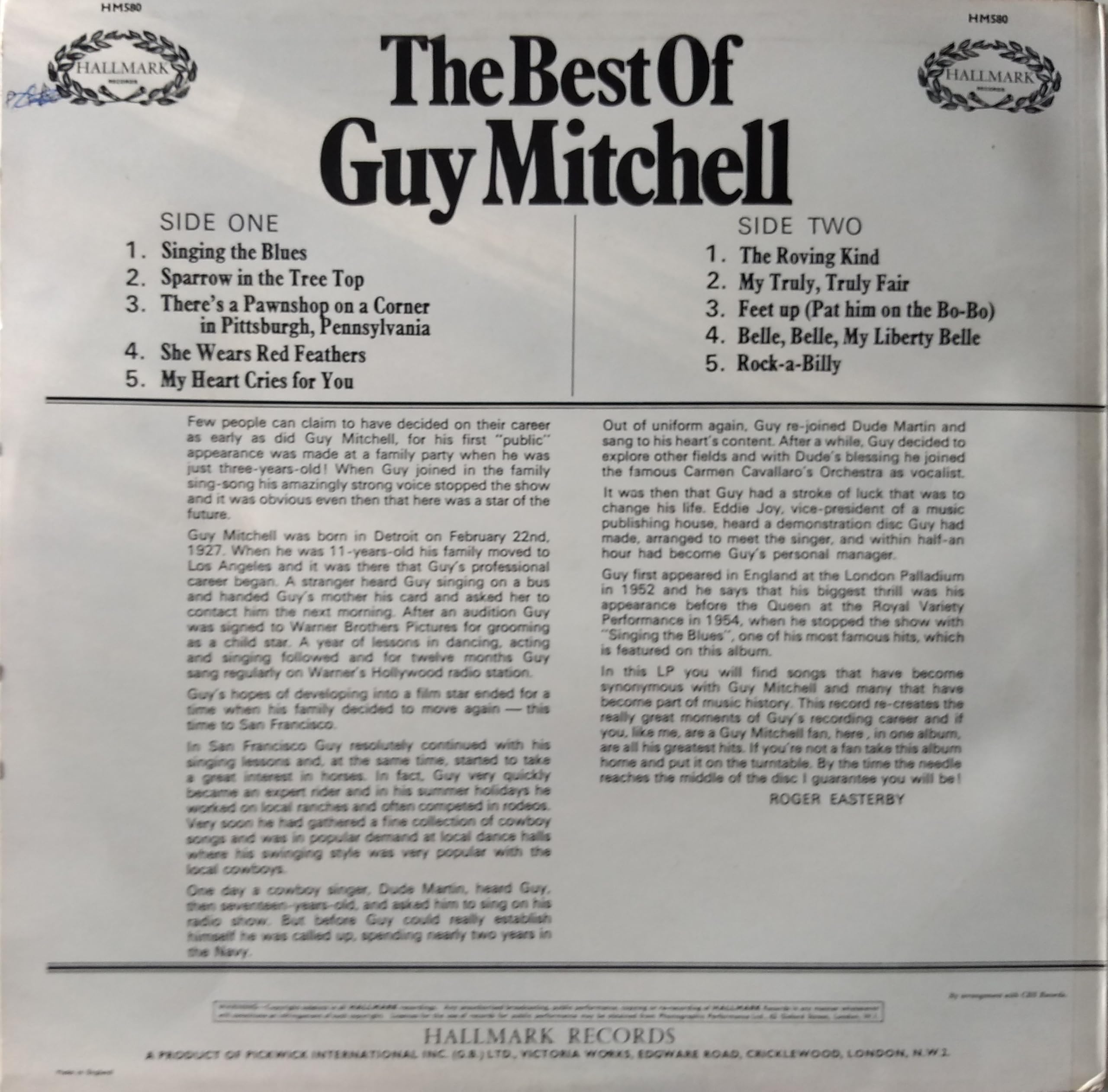The Best of Guy Mitchell (Hallmark) 12" vinyl LP VG/VG