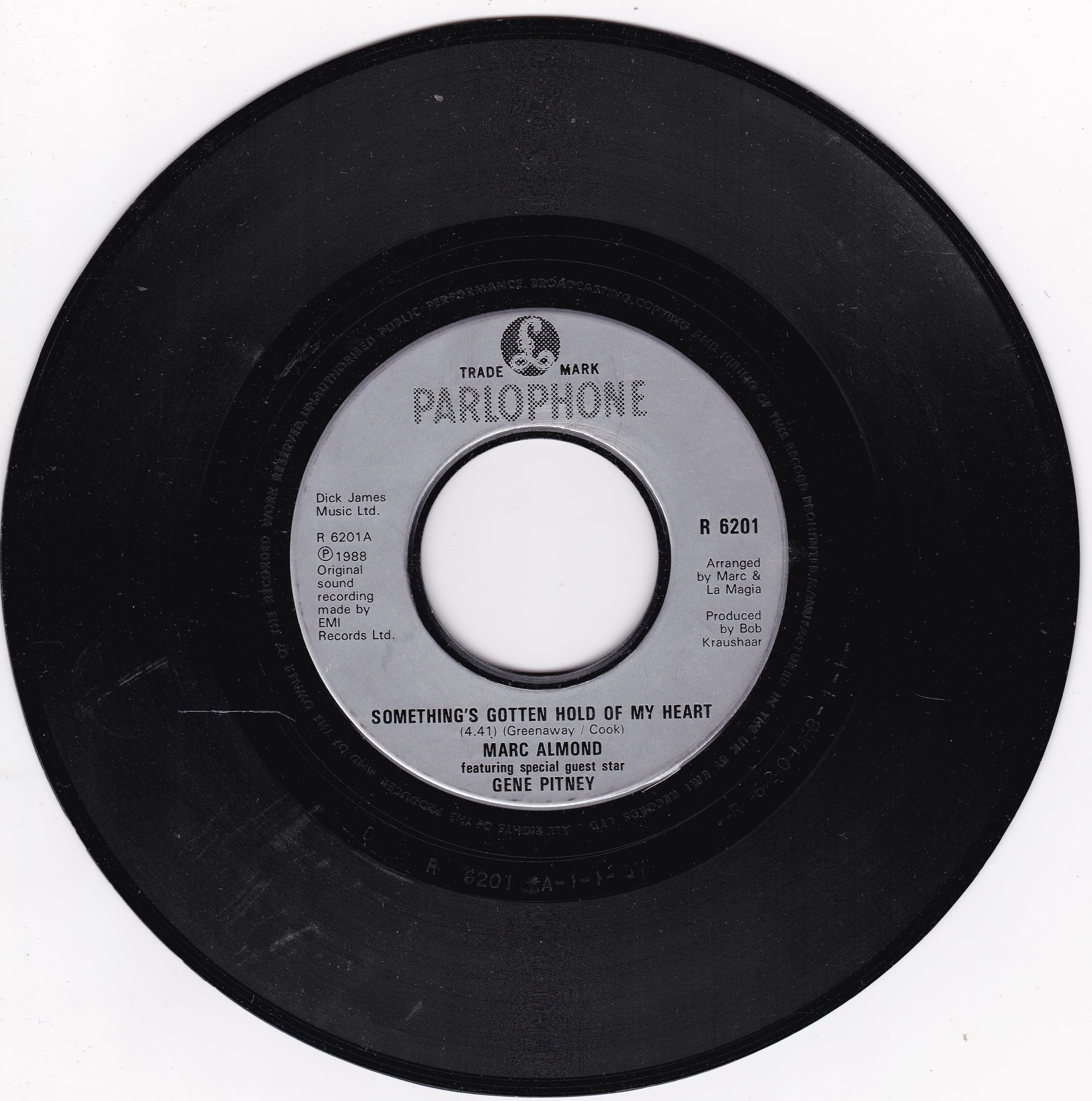 Marc Almond – Something's Gotten Hold of My Heart (featuring Gene Pitney) (Parlophone 1988) 7" vinyl single VG/- jukebox centre