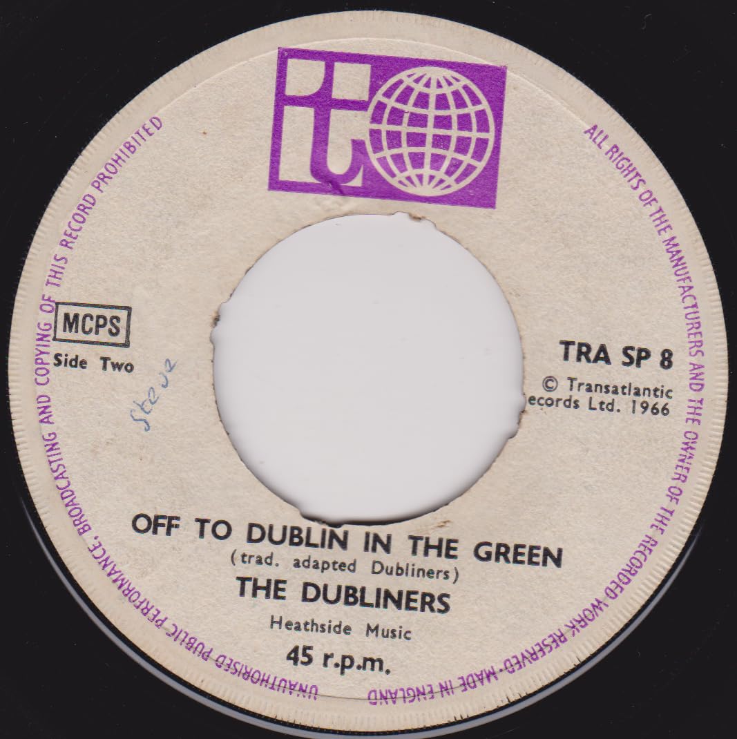 The Dubliners – Surrounded By Water (Transatlantic 1966) 7" vinyl single VG/- jukebox centre