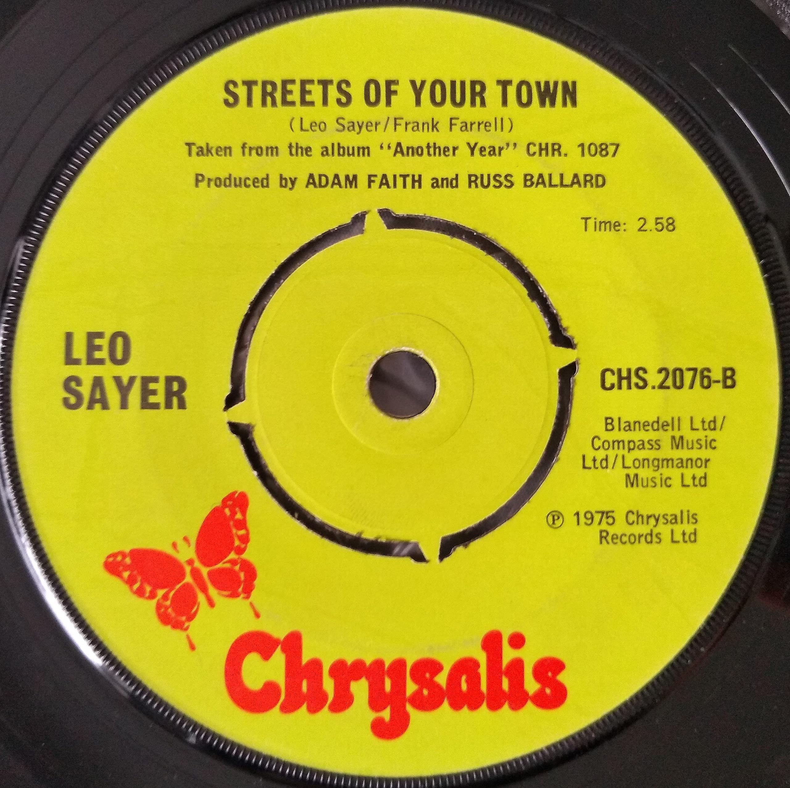 Leo Sayer – Moonlighting (Chrysalis 1975) 7" vinyl single VG/-