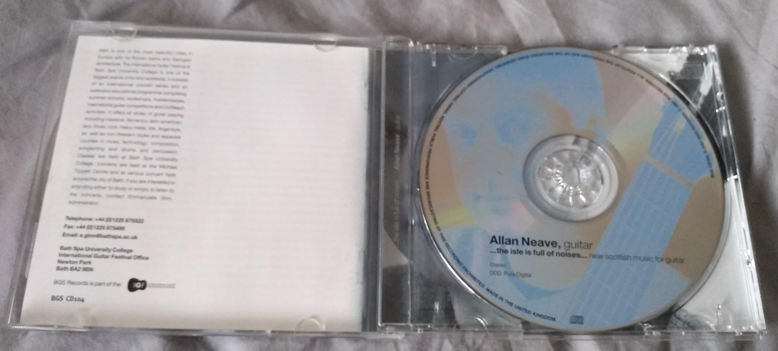 Allan Neave ‎– ...The Isle Is Full Of Noises...New Scottish Music For Guitar (1997) CD album
