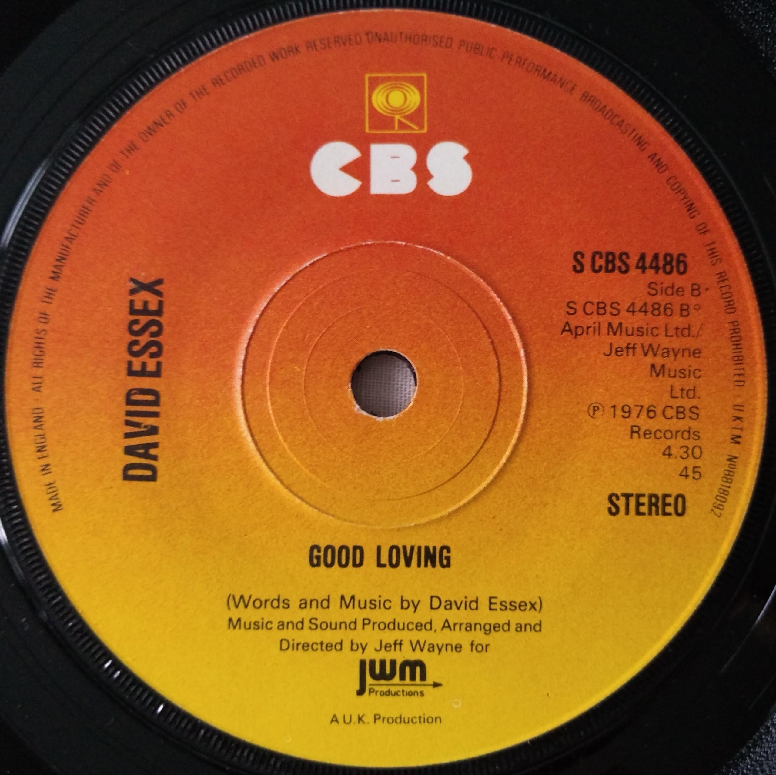 David Essex – Coming Home (CBS 1976) 7" vinyl single VG/-