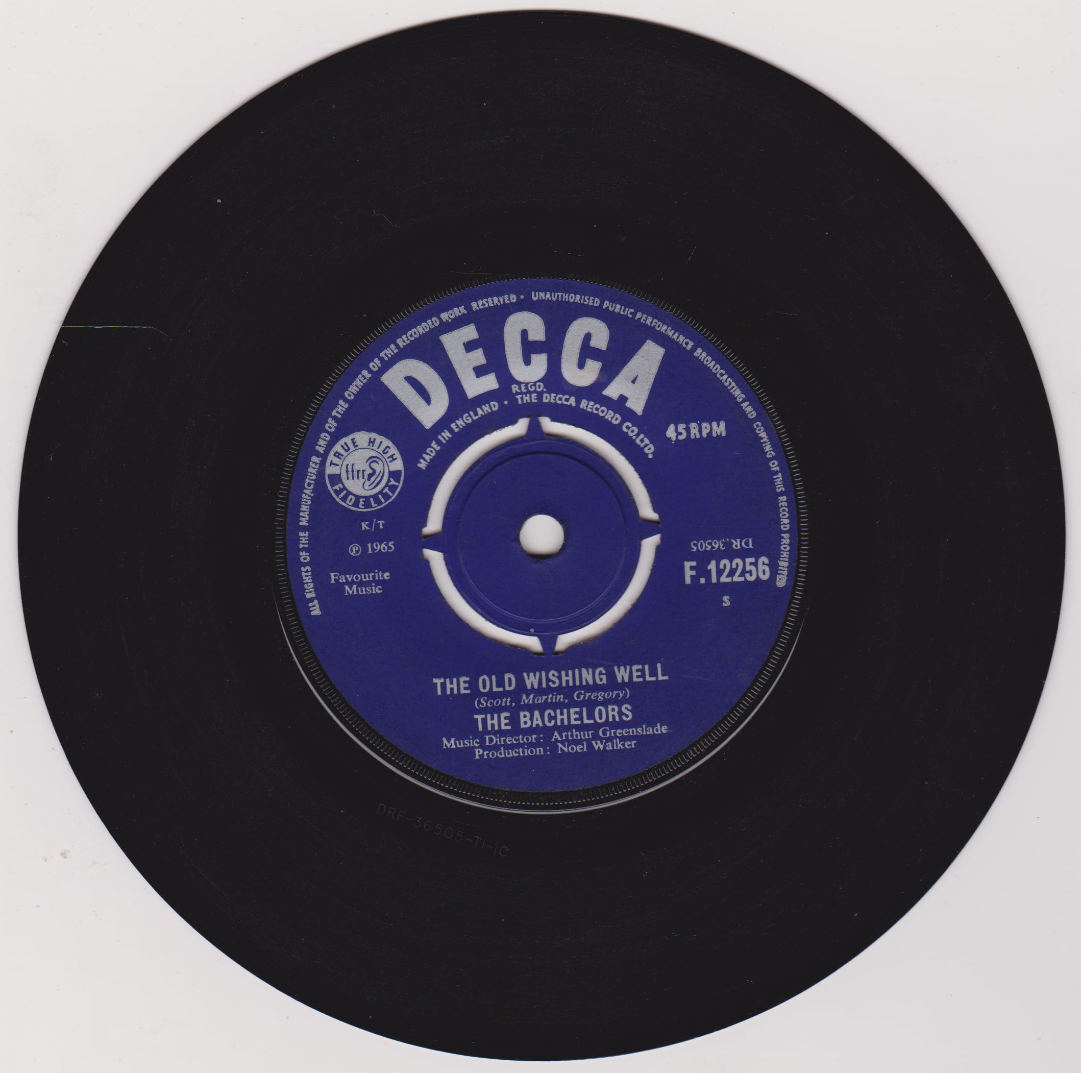 The Bachelors – In The Chapel In The Moonlight (Decca 1965) 7" vinyl single VG/VG