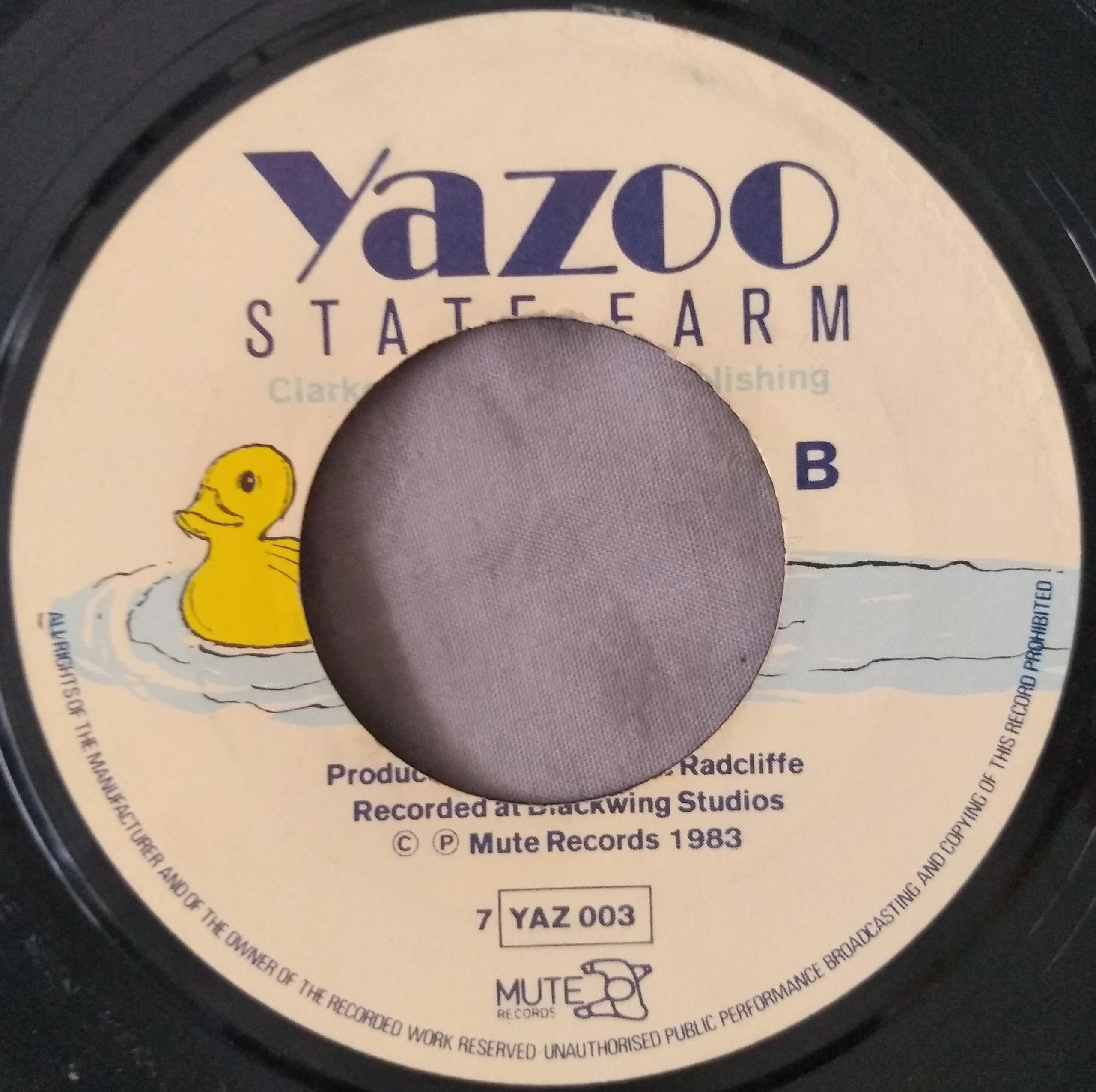 Yazoo – Nobody's Diary (Mute 1983) 7" vinyl single VG/- jukebox centre