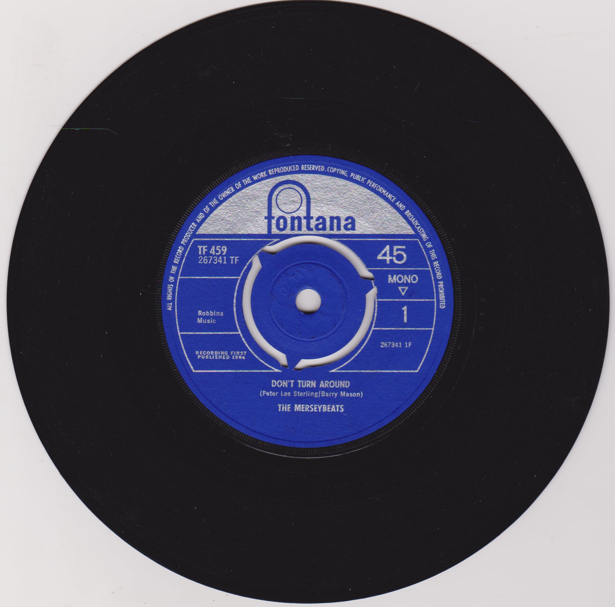 The Merseybeats – Don't Turn Around (Fotnana 1964) 7" vinyl single VG/-