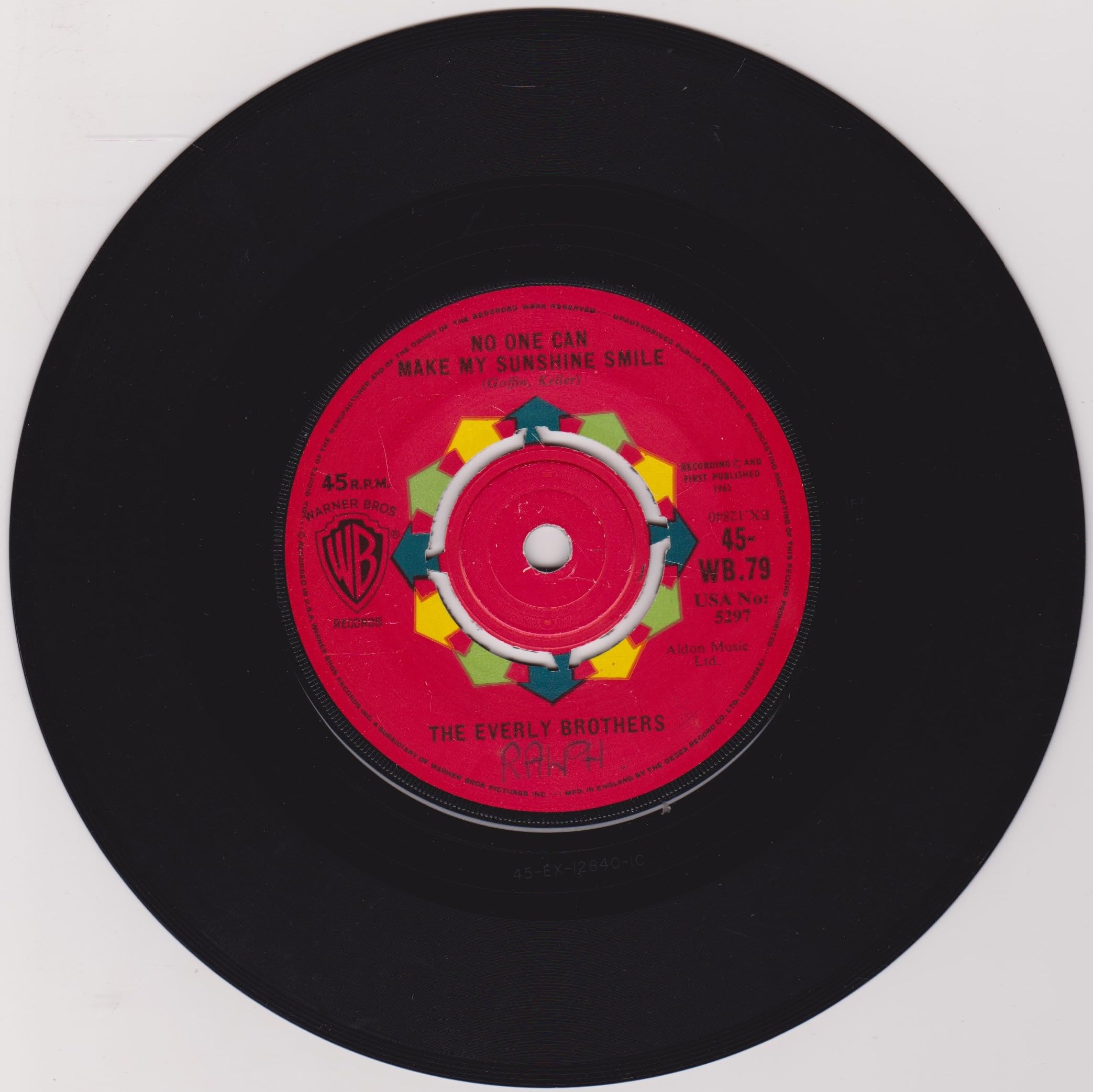 The Everly Brothers ‎– Don't Ask Me To Be Friends (Warner Bros 1962) 7" vinyl single VG/-