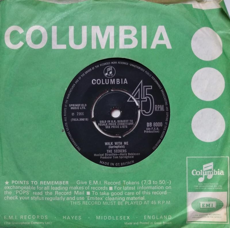 The Seekers – Walk With Me (Columbia ) 7" vinyl single VG/VG