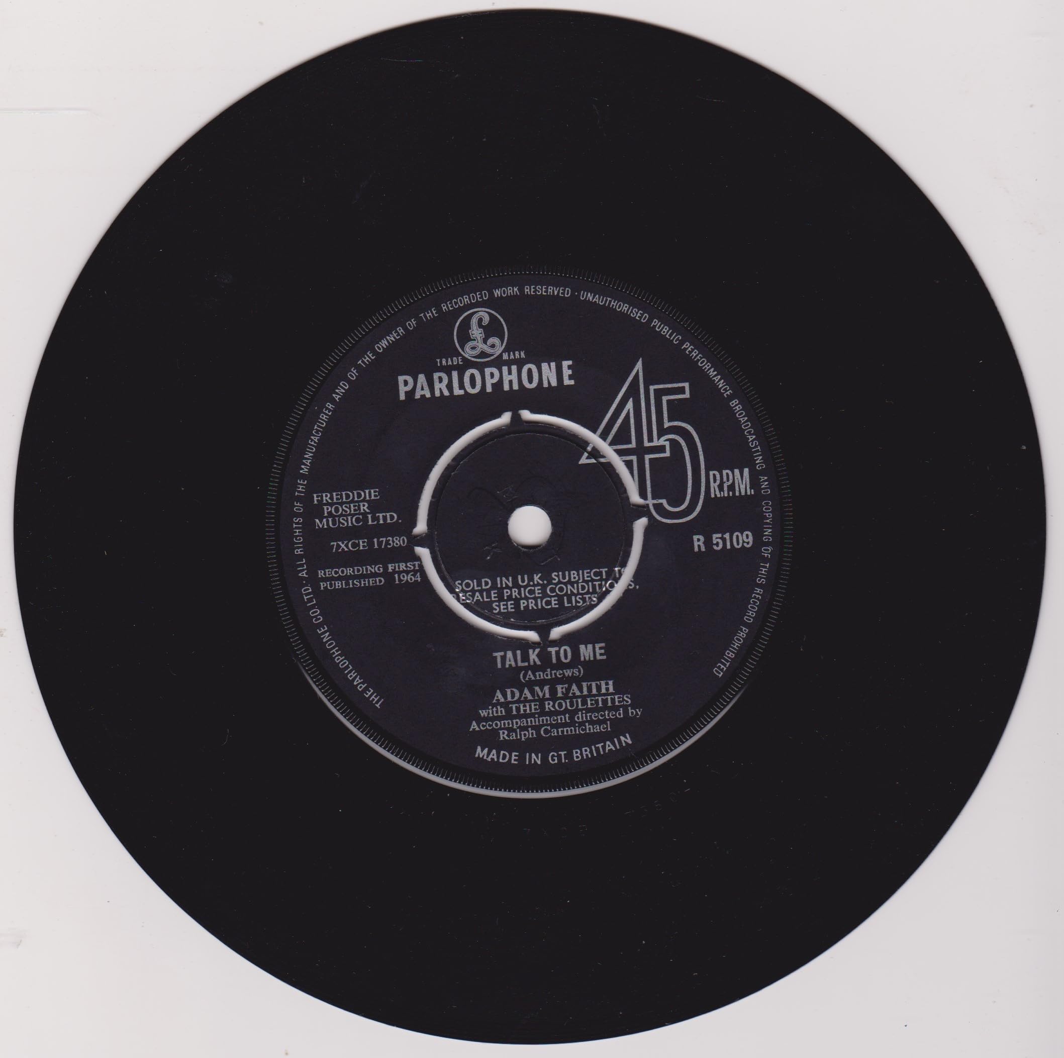 Adam Faith With The Roulettes ‎– If He Tells You (Parlophone 1964) 7" vinyl single VG/G