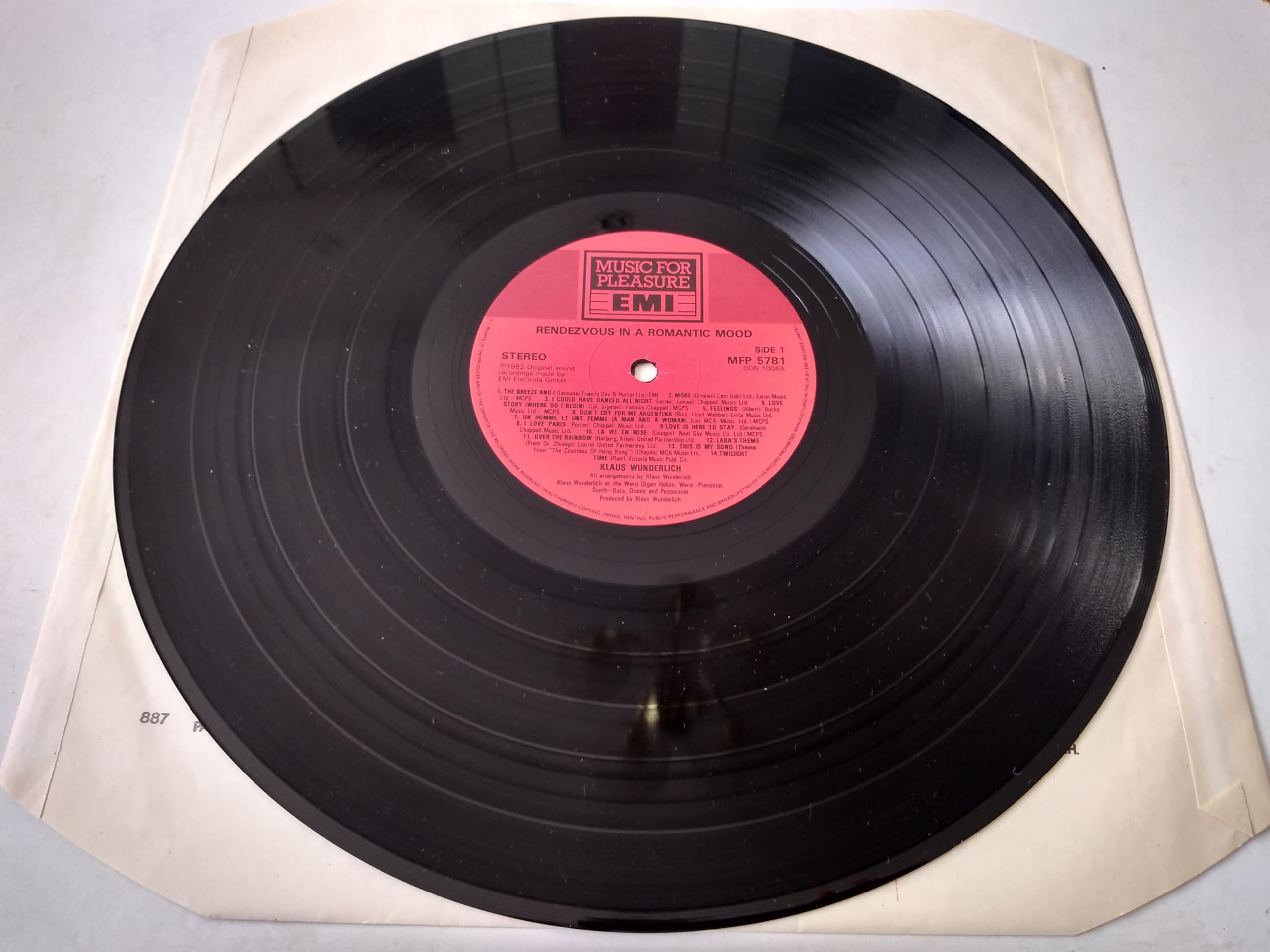 Klaus Wunderlich – In A Romantic Mood (MFP 1982) 12" vinyl LP VG/VG