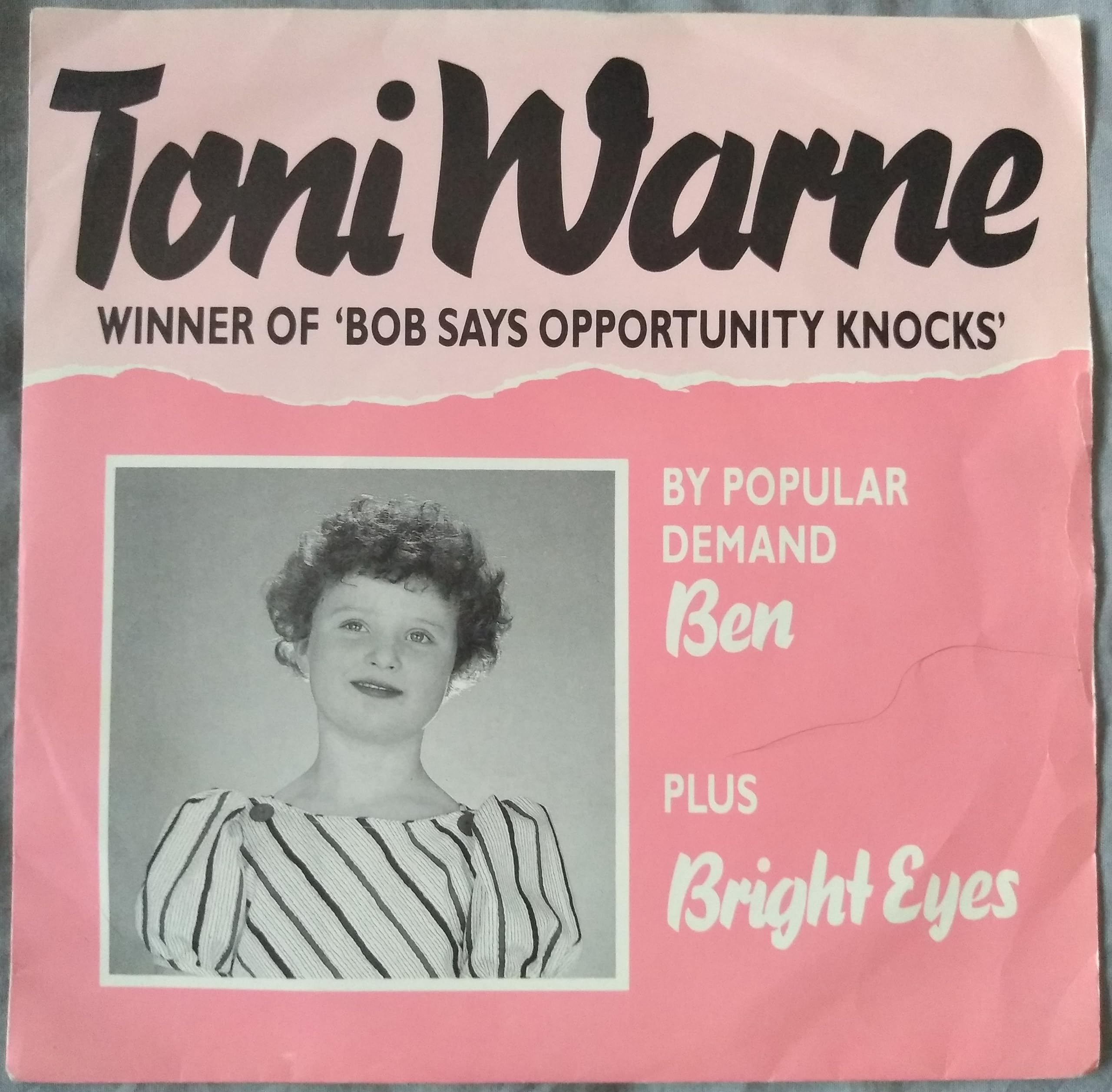 Toni Warne – By Popular Demand Ben Plus Bright Eyes (Mint 1987) 7" vinyl single VG/VG