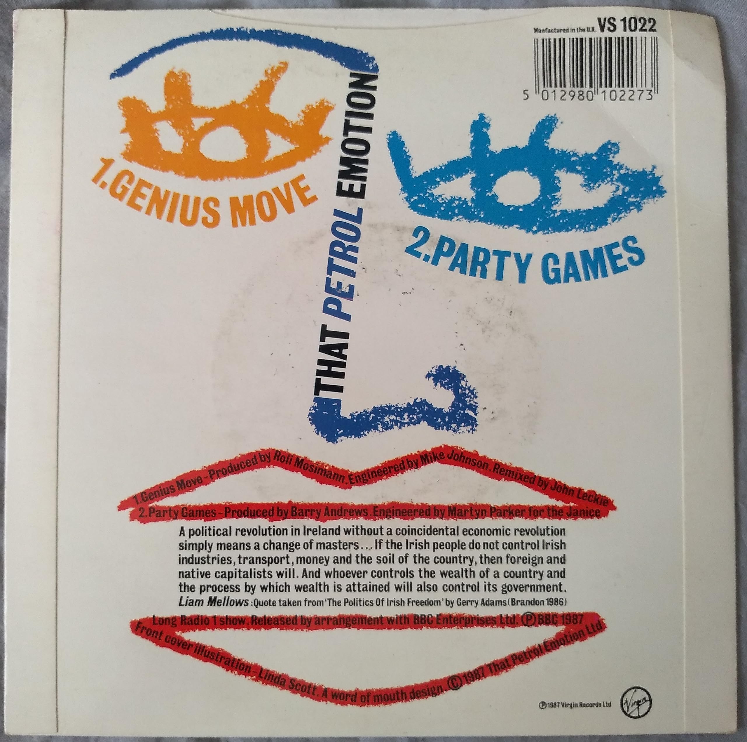 That Petrol Emotion - Genius Move (Virgin 1987) 7" vinyl single VG/VG