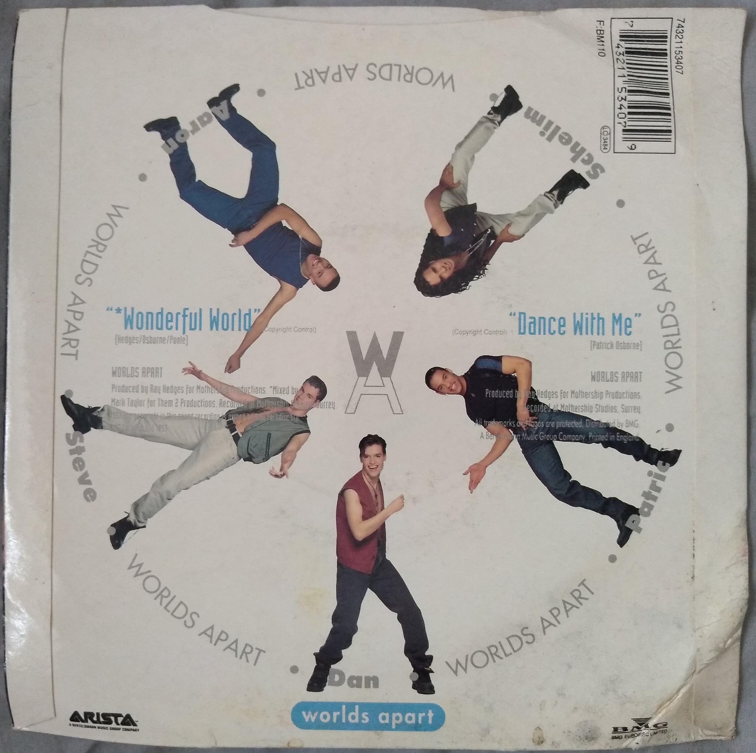 Worlds Apart - Wonderful World (Arista 1993) 7" vinyl single VG/VG